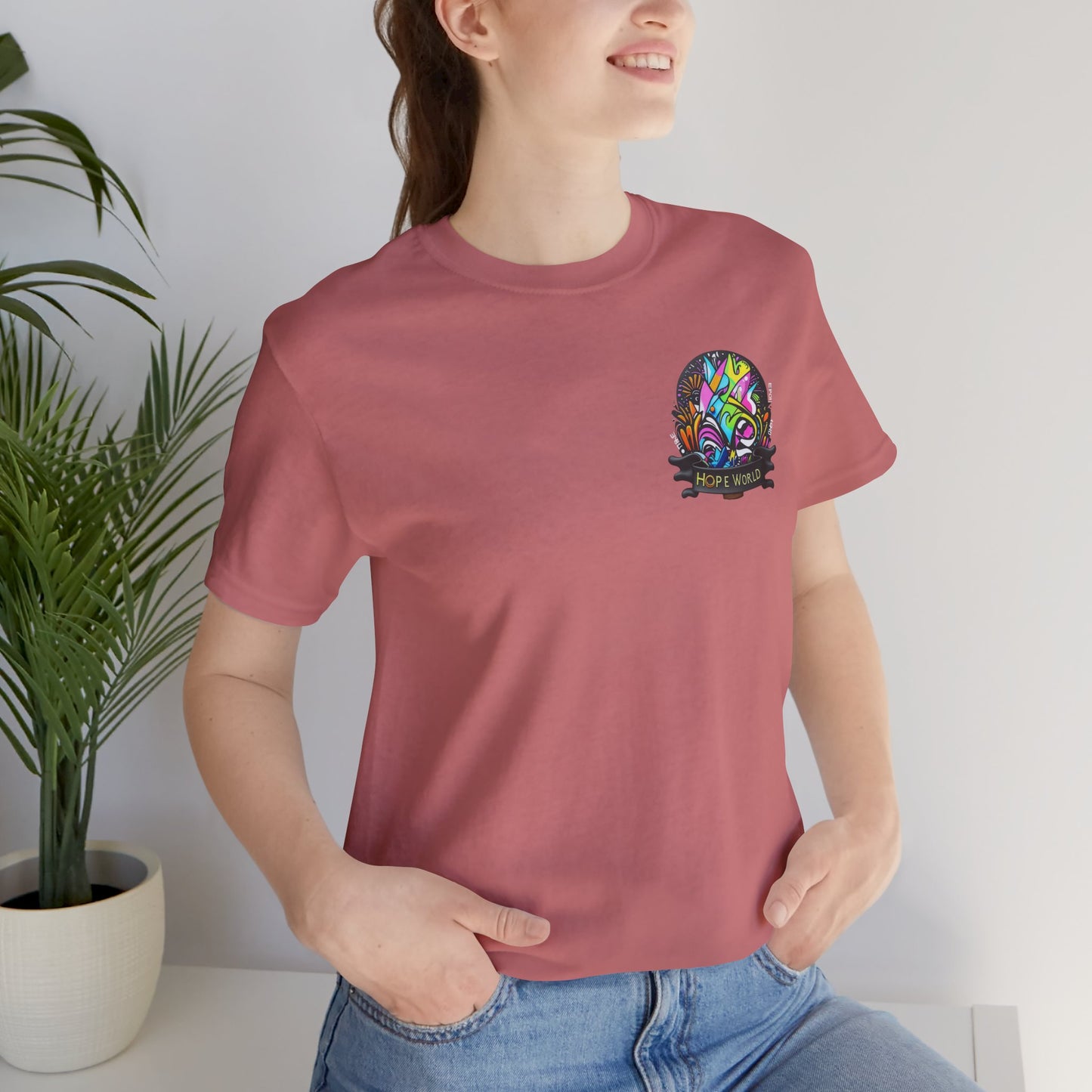 Hope World Graphic Tee — Colorful Graffiti BTS-Inspired Shirt