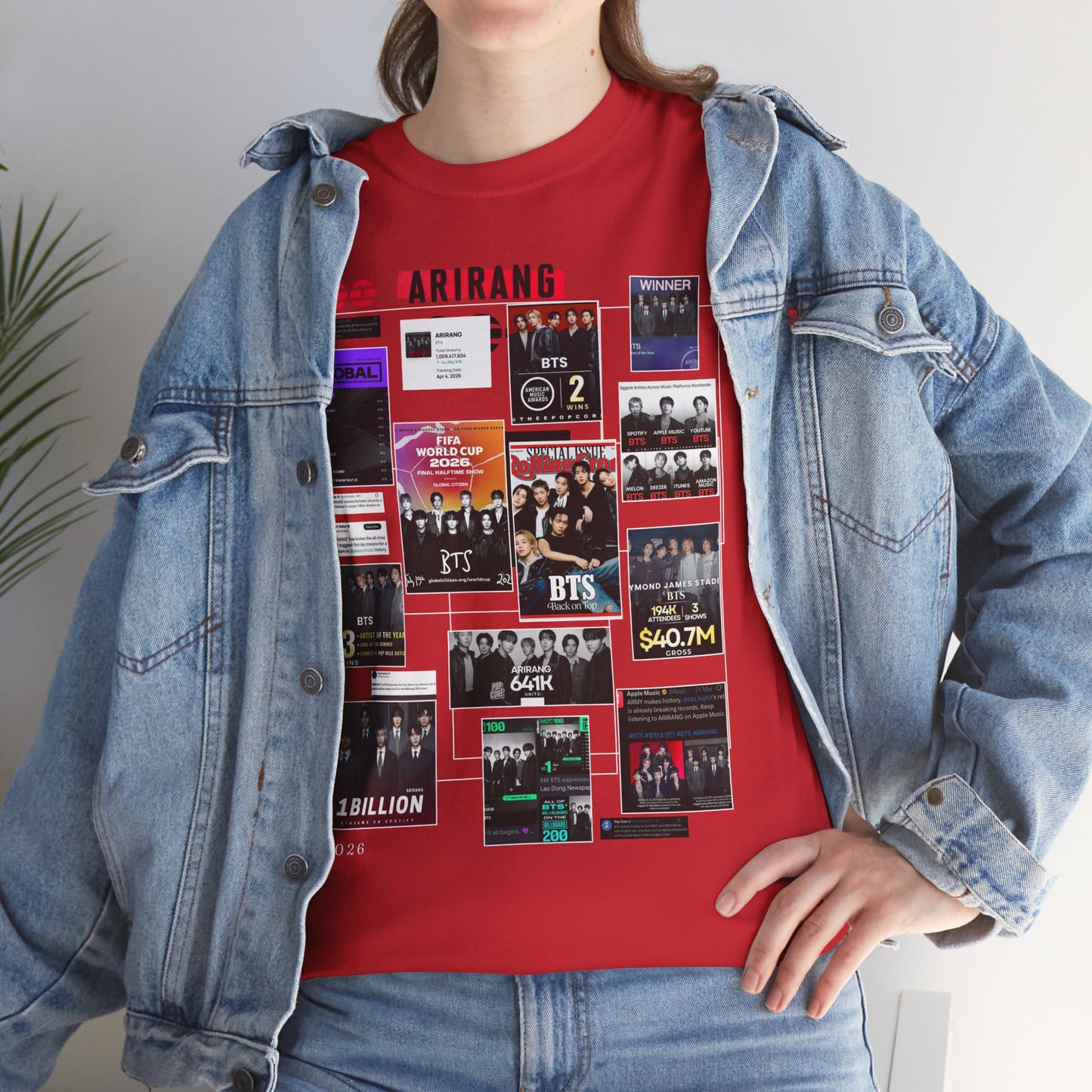 BTS ARIRANG Collage Tee — Iconic Albums & Milestones Graphic T-Shirt