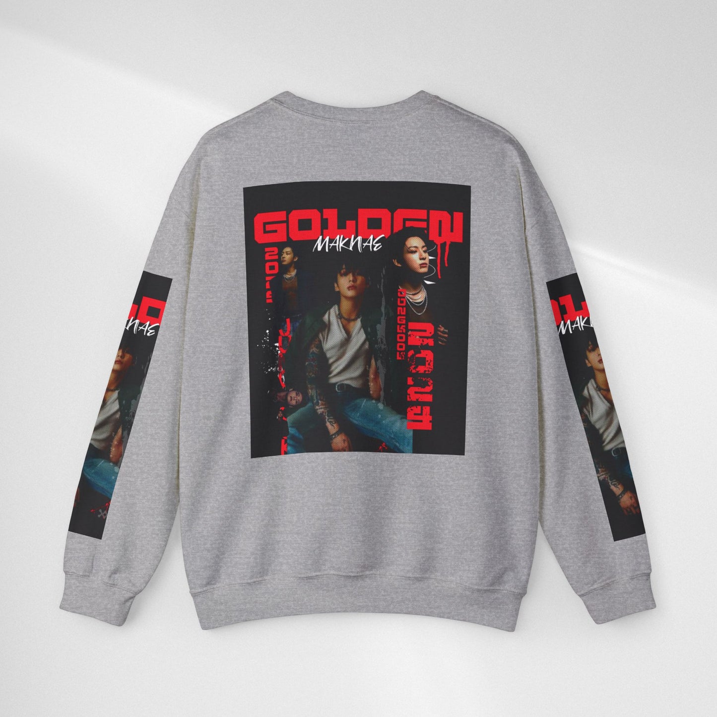 JK Golden Making Crewneck Sweatshirt — Retro K-Pop Photo Graphic