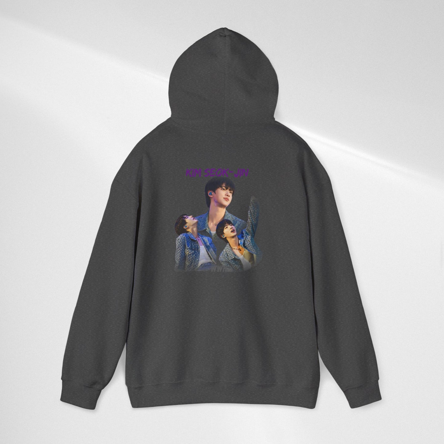 JIN Graphic Hoodie — Artistic Three-Image Portrait Design