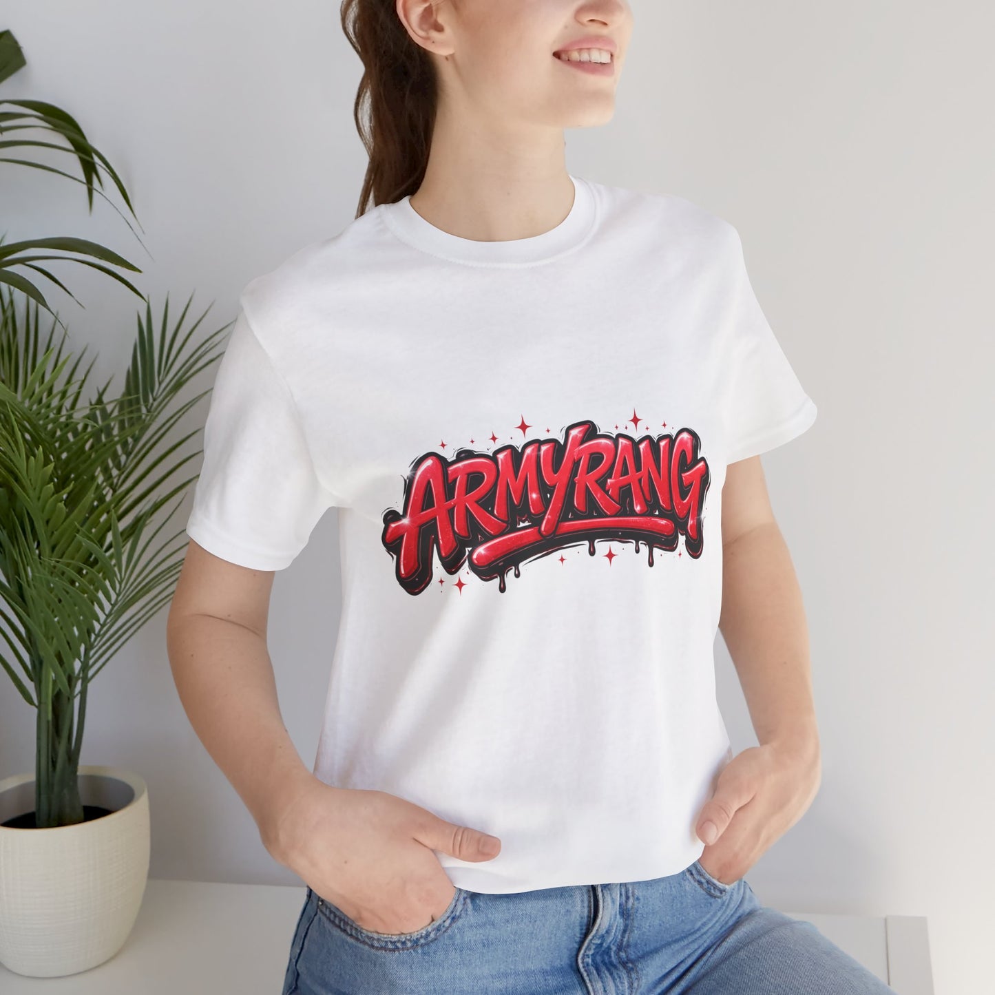 BTS T-Shirt — 'ARMYRANG' Red Graffiti Logo Tee