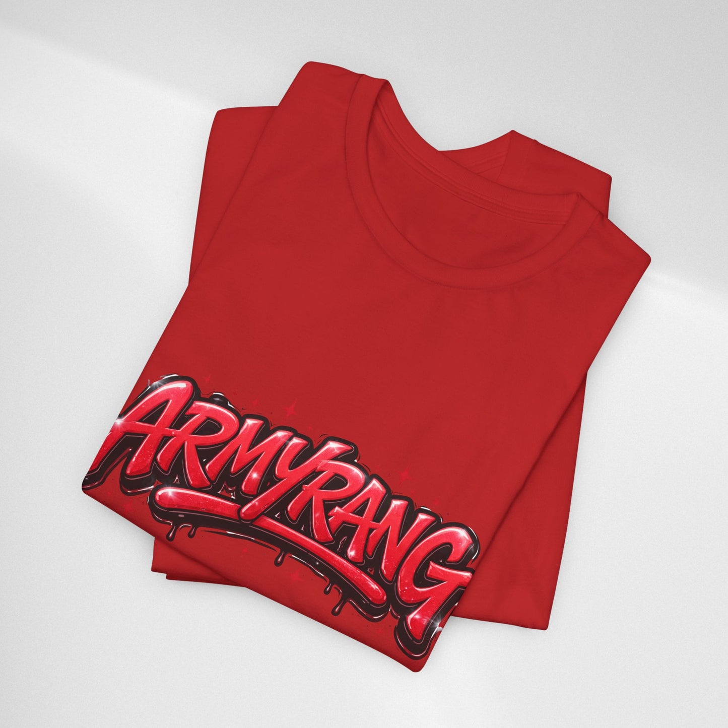 BTS T-Shirt — 'ARMYRANG' Red Graffiti Logo Tee