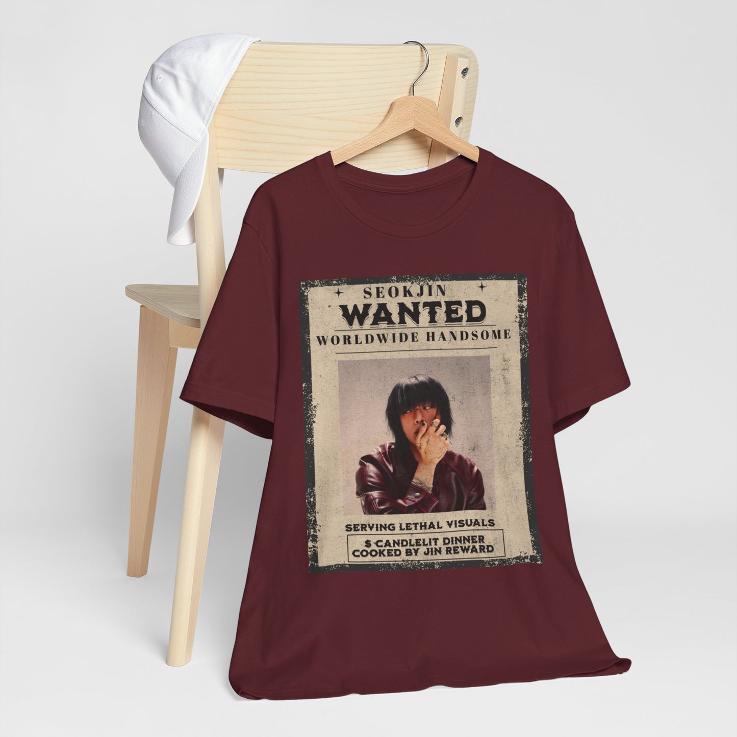T-Shirt — 'Seokjin Wanted: Worldwide Handsome' Vintage Poster Tee