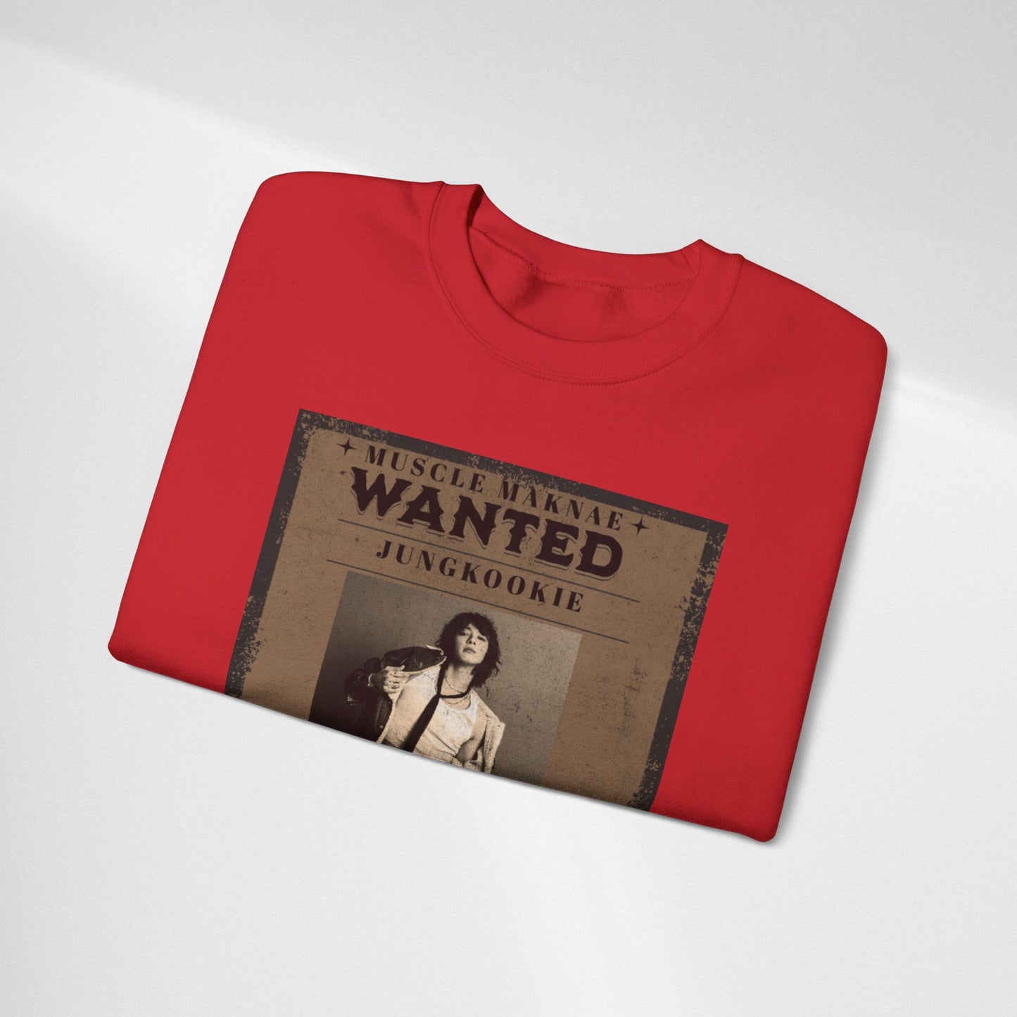 Crewneck Sweatshirt — Vintage JK'Wanted' Poster Graphic