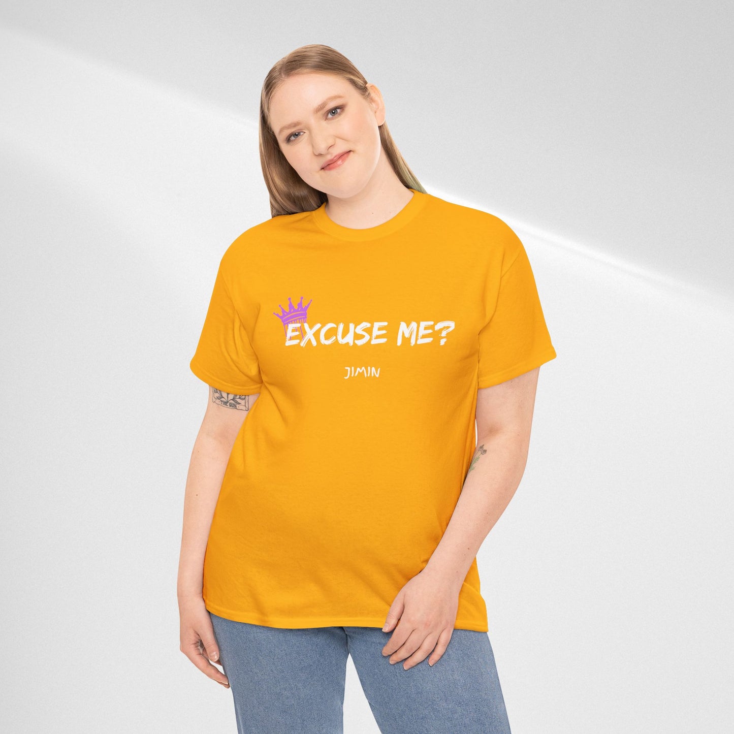 Excuse Me? Tee — Jimin Crown Graphic T‑Shirt