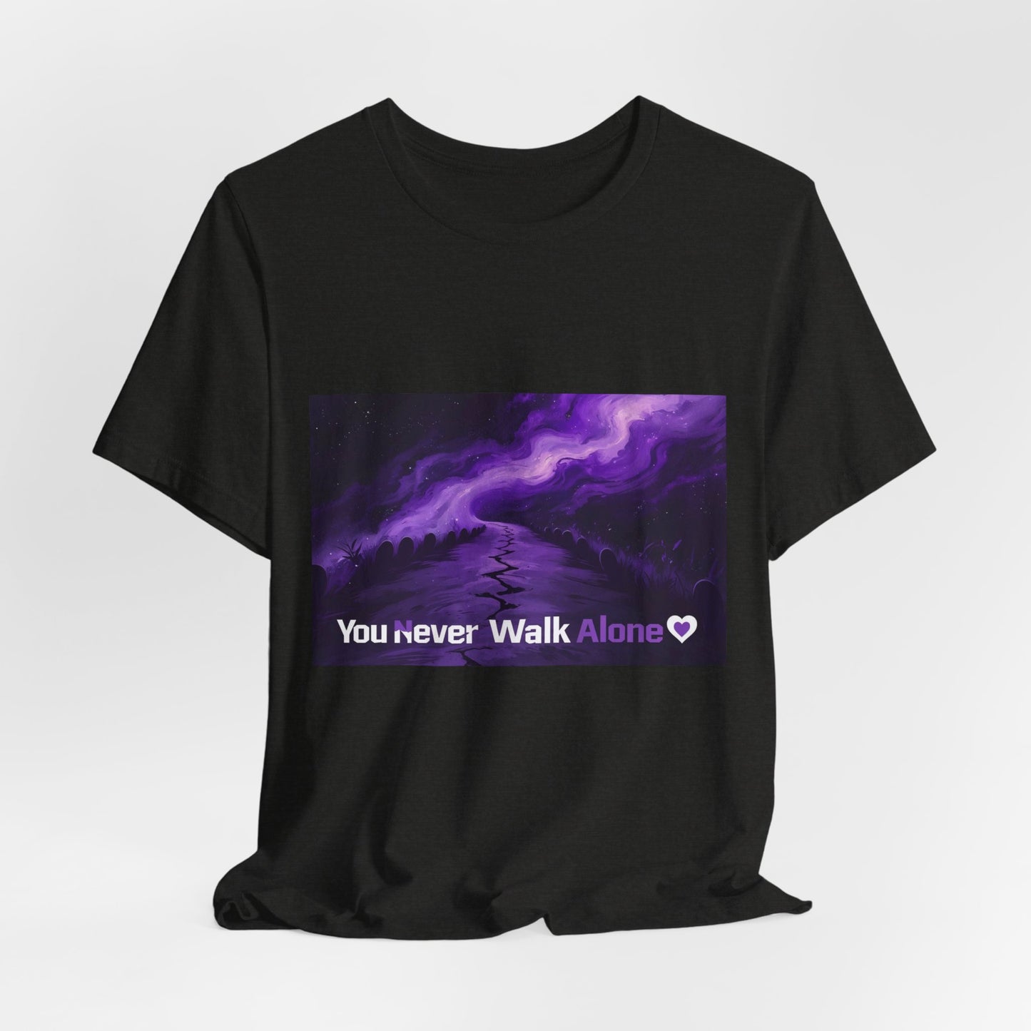 You Never Walk Alone Tee — Purple Night Stairway Graphic T‑Shirt