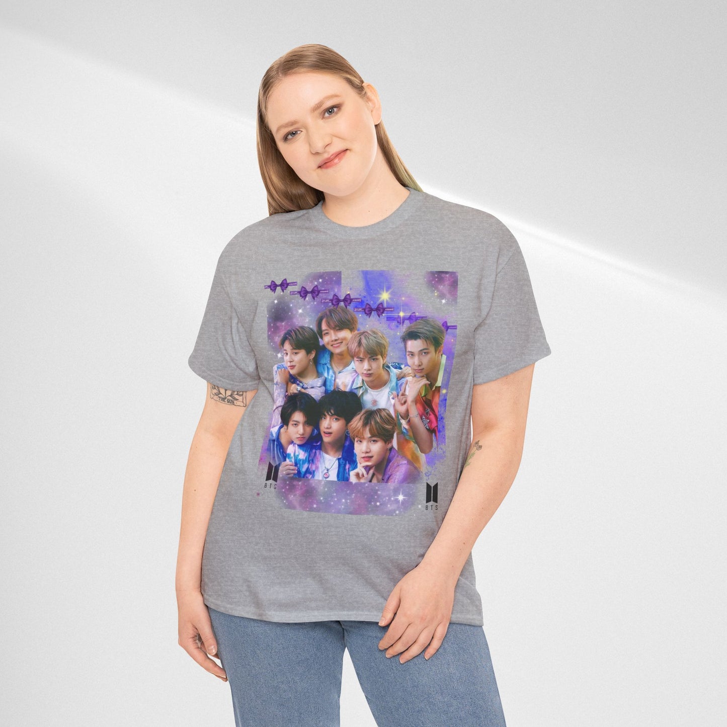 BTS Collage Tee — Purple Dream Photo Graphic T-Shirt