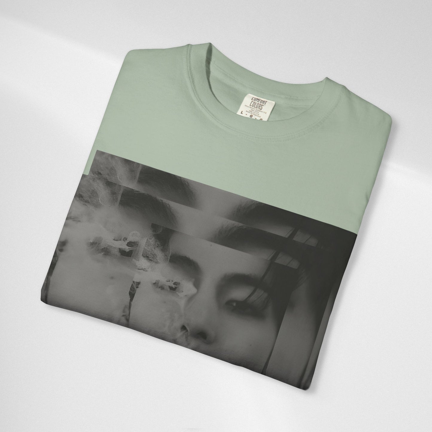 V Graphic Tee — Noir Glitch Portrait T-Shirt