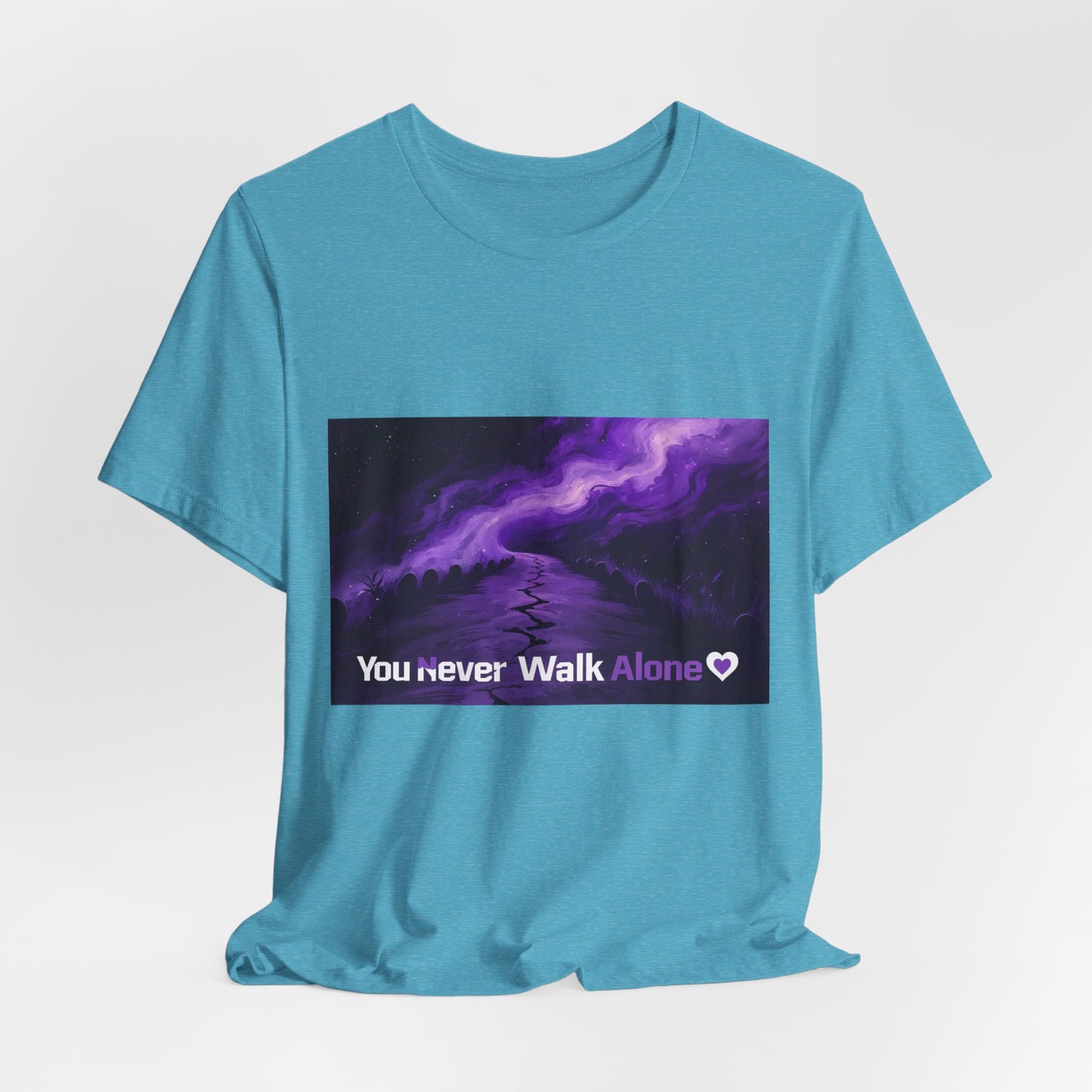 You Never Walk Alone Tee — Purple Night Stairway Graphic T‑Shirt