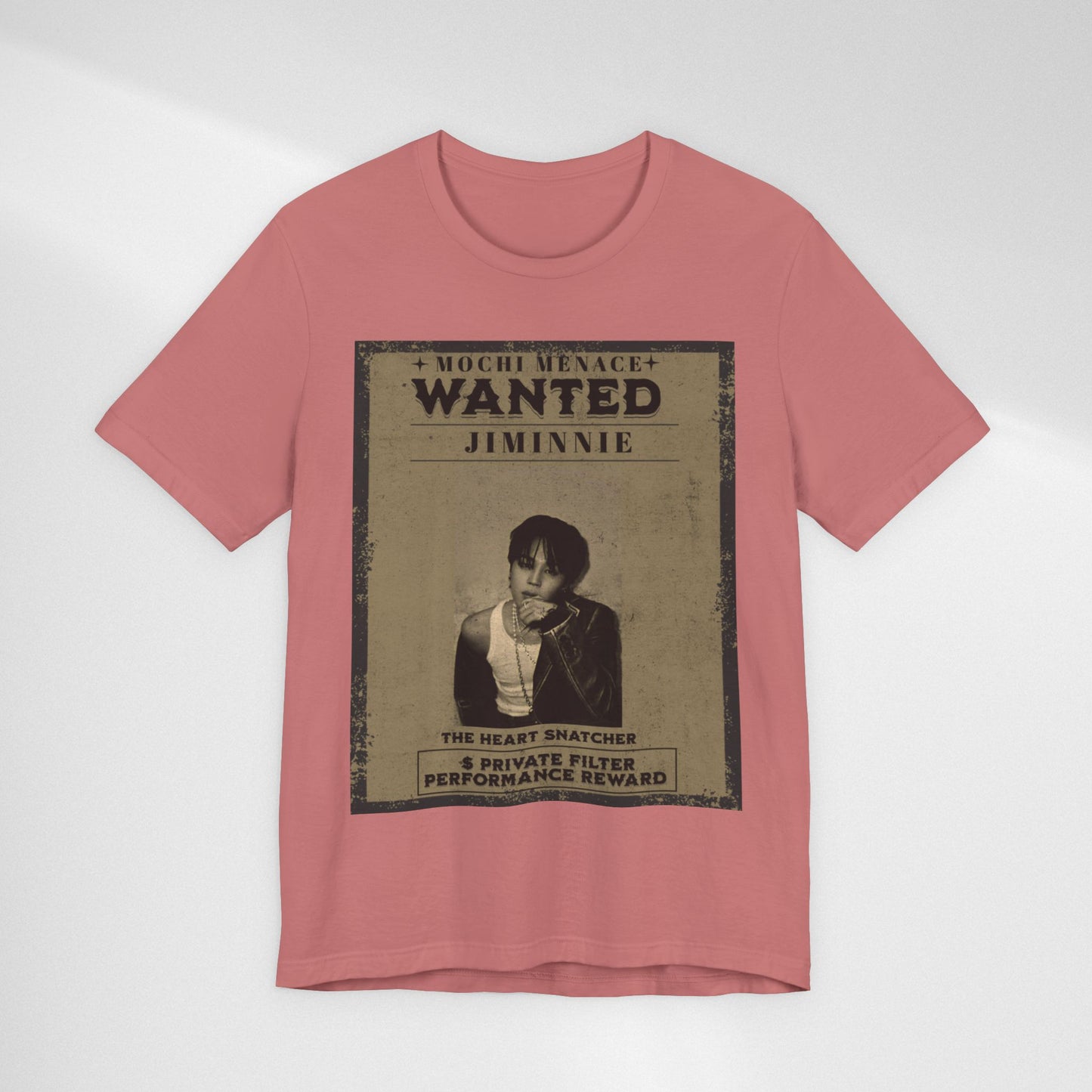 JIMIN Wanted Poster Graphic Tee — 'Mischief Menace' Vintage Style