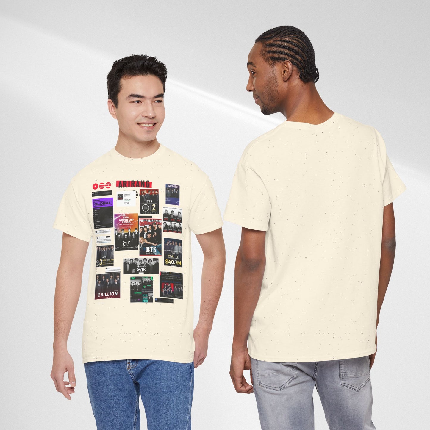 BTS ARIRANG Collage Tee — Iconic Albums & Milestones Graphic T-Shirt