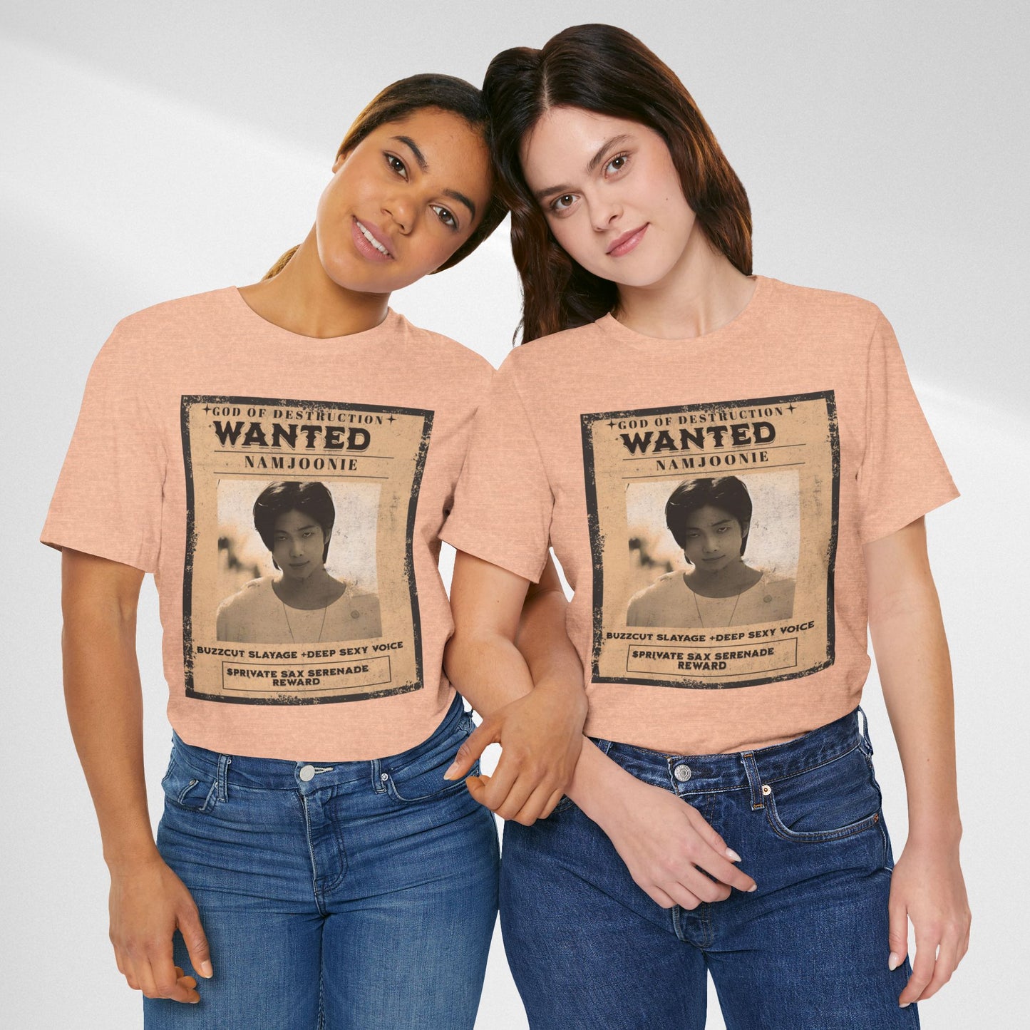 T-Shirt — Vintage 'Wanted: Namjoonie' Photo Tee (K-Pop Fan Poster Style)