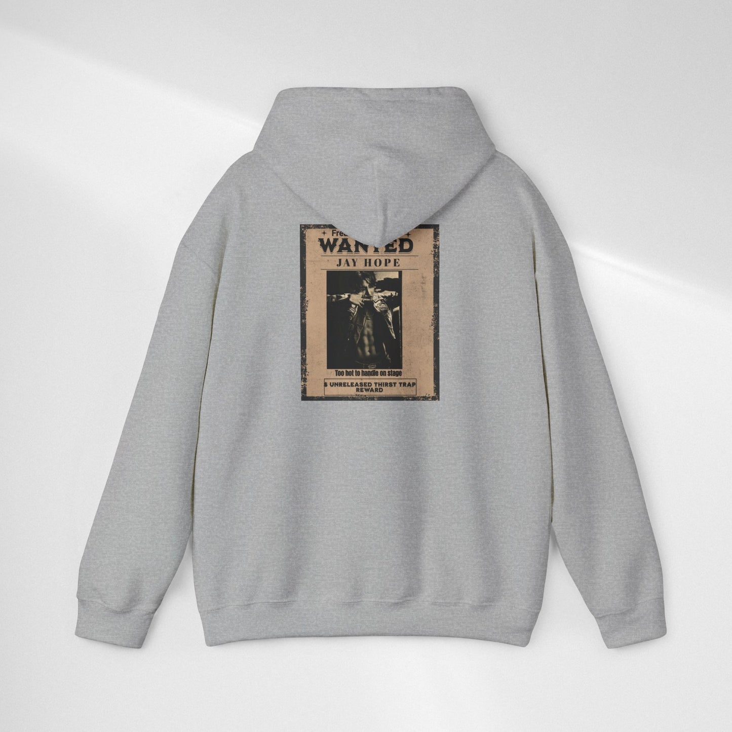 Hoodie - Vintage JHOPE 'WANTED' Poster Graphic Hooded Sweatshirt