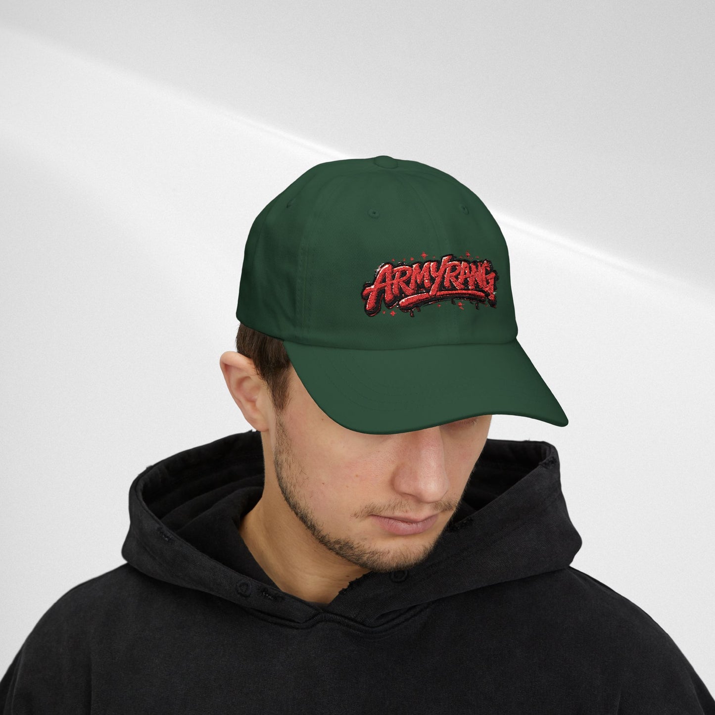 Dad Cap - Red Graffiti "ARMYRANG" Embroidered Baseball Hat
