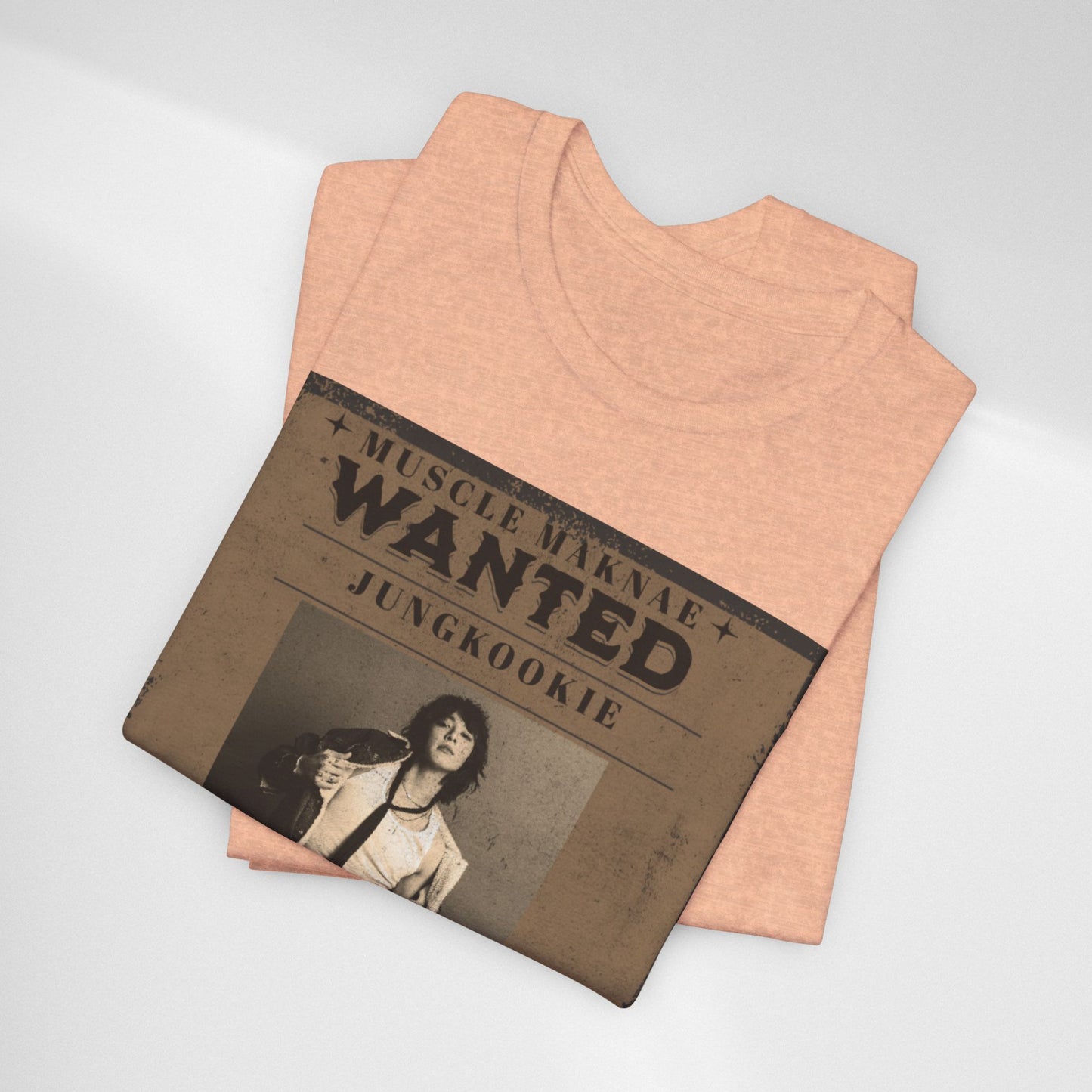 Wanted Poster Tee — 'Jungkook: Causing Global Meltdowns' Vintage K-Pop T-Shirt