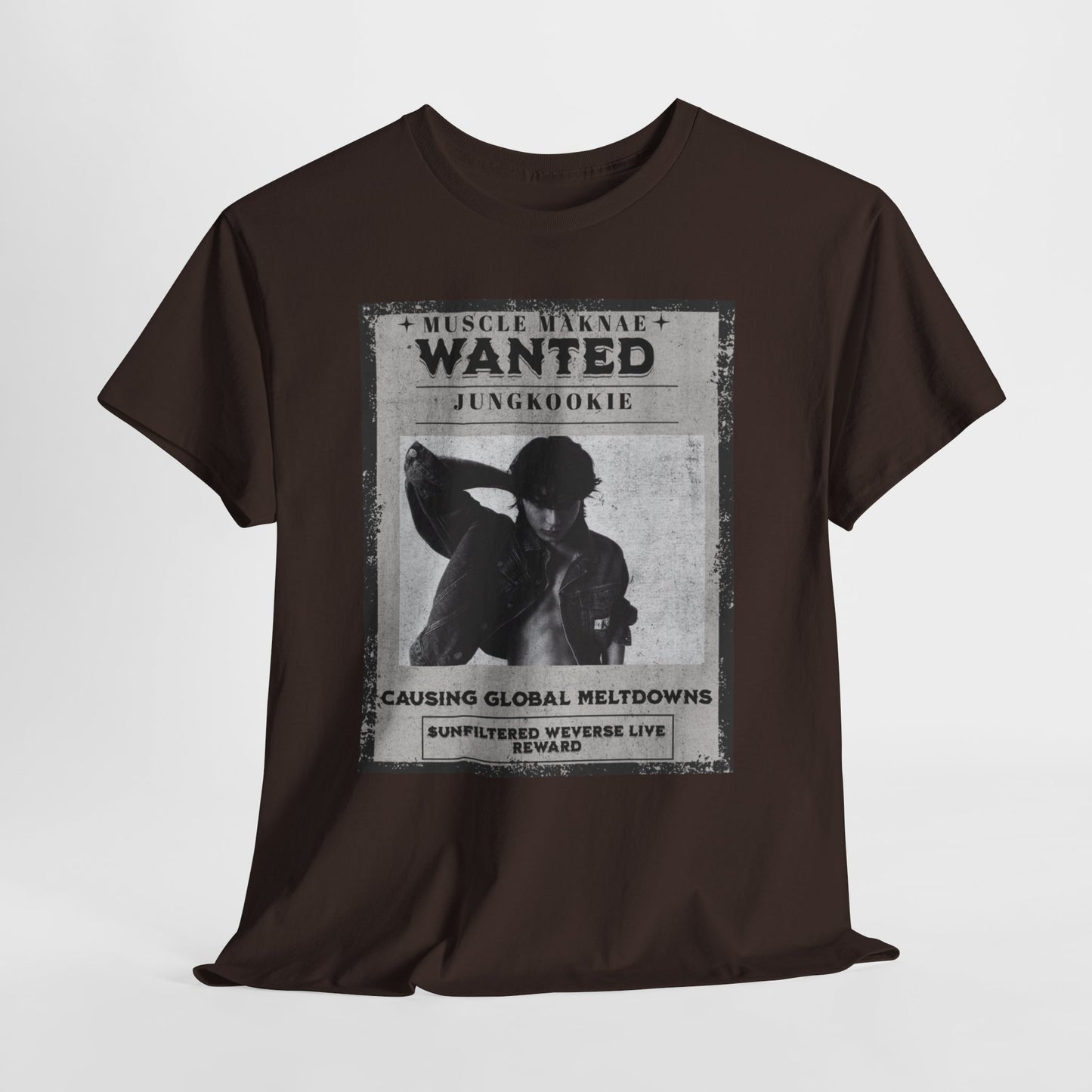 Wanted Poster T-Shirt — "Jungkookie" Vintage K-Pop Graphic Tee