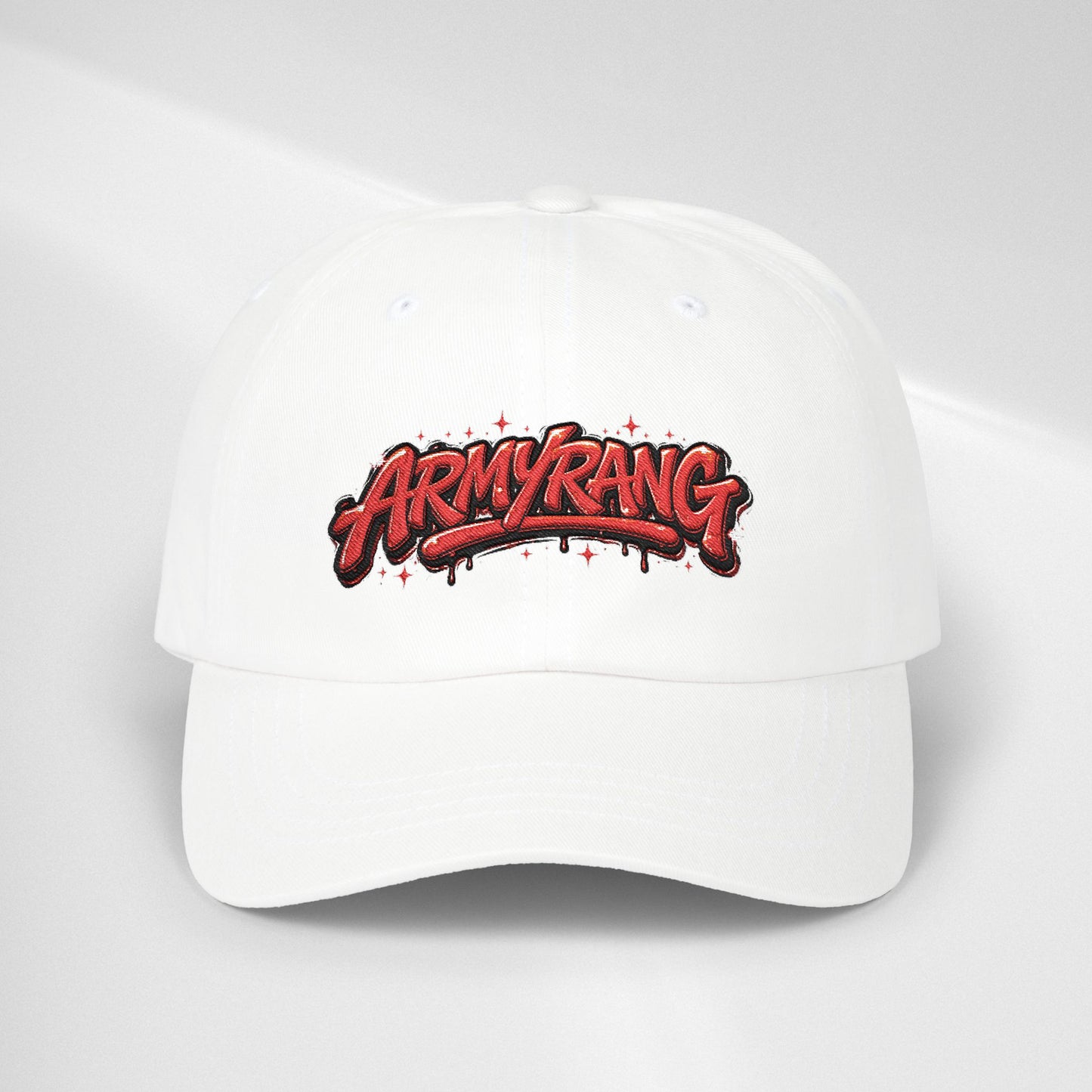 Dad Cap - Red Graffiti "ARMYRANG" Embroidered Baseball Hat