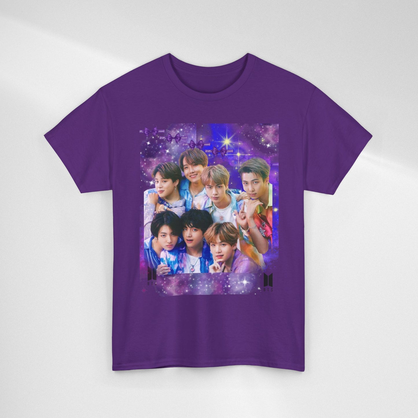 BTS Collage Tee — Purple Dream Photo Graphic T-Shirt