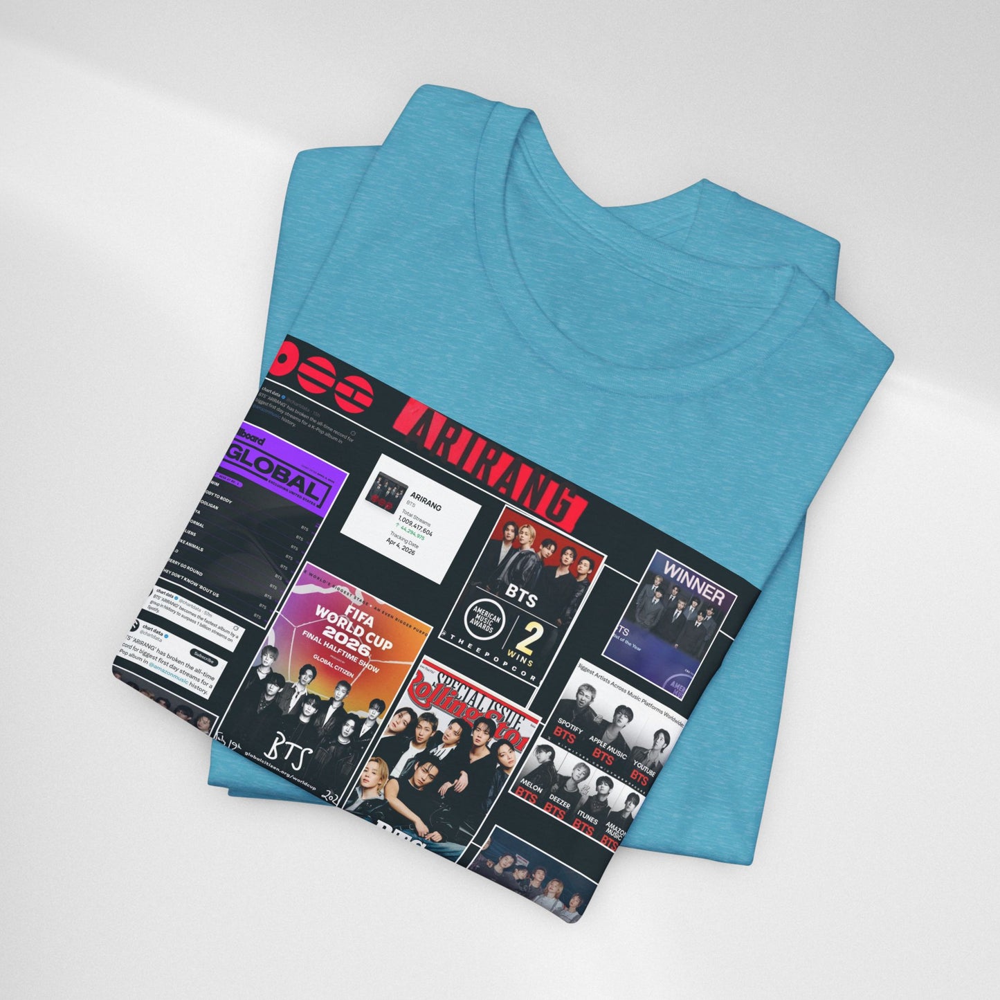 BTS  ARIRANG Collage Graphic Tee — K‑Pop Fan Tribute Shirt