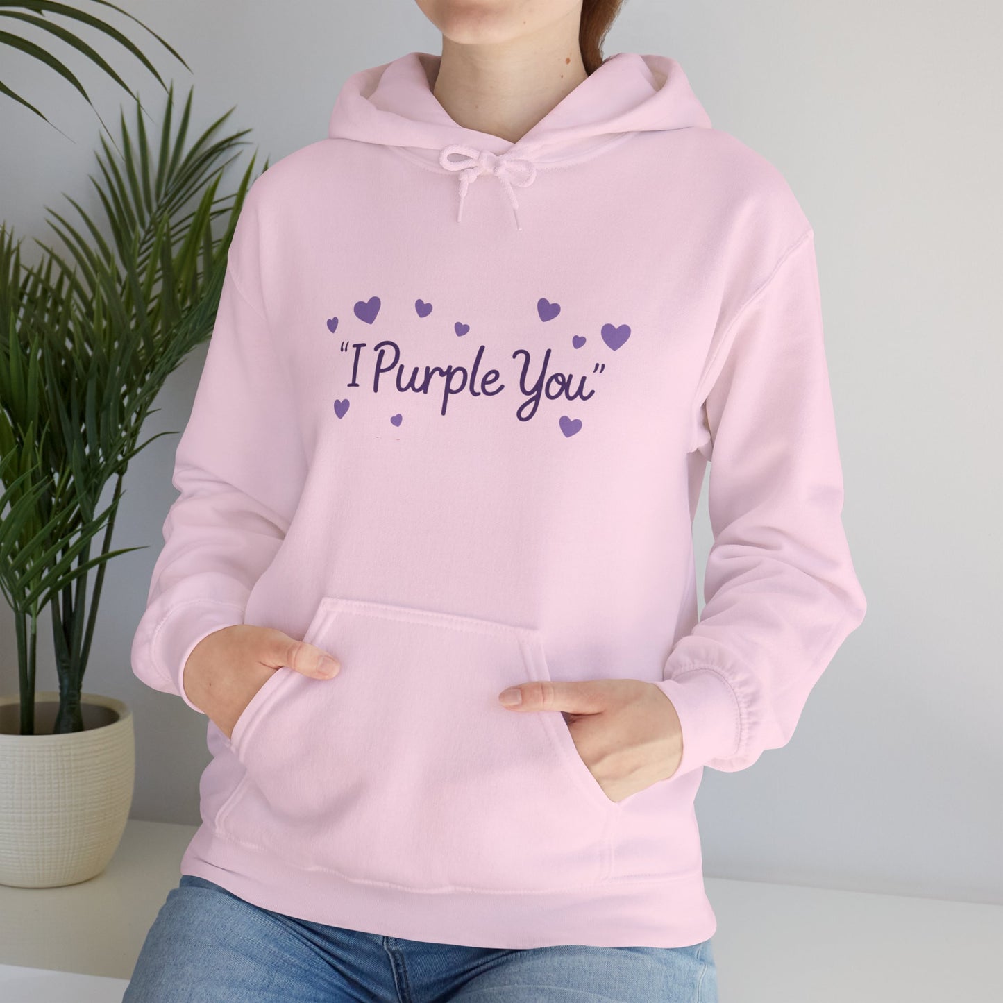 I Purple You Hoodie — Cute Purple Heart Love Pullover