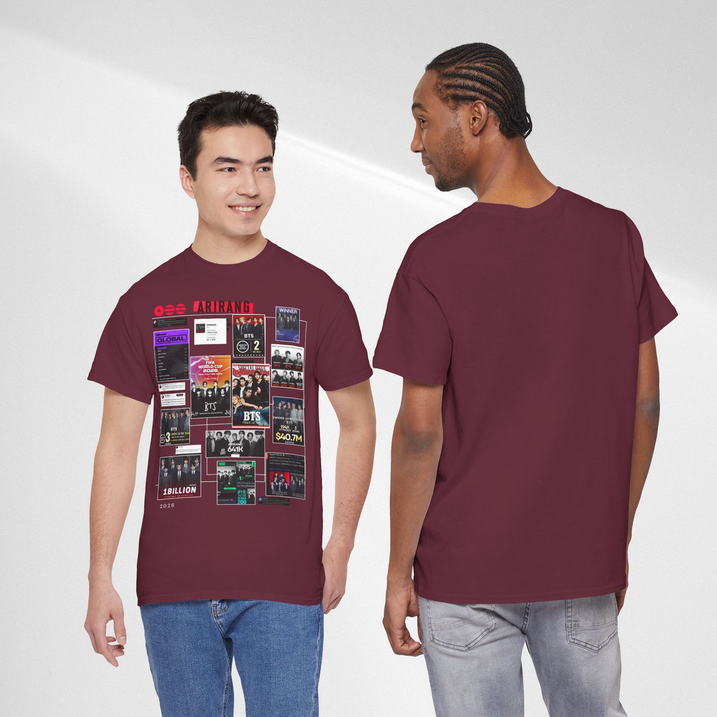 BTS ARIRANG Collage Tee — Iconic Albums & Milestones Graphic T-Shirt