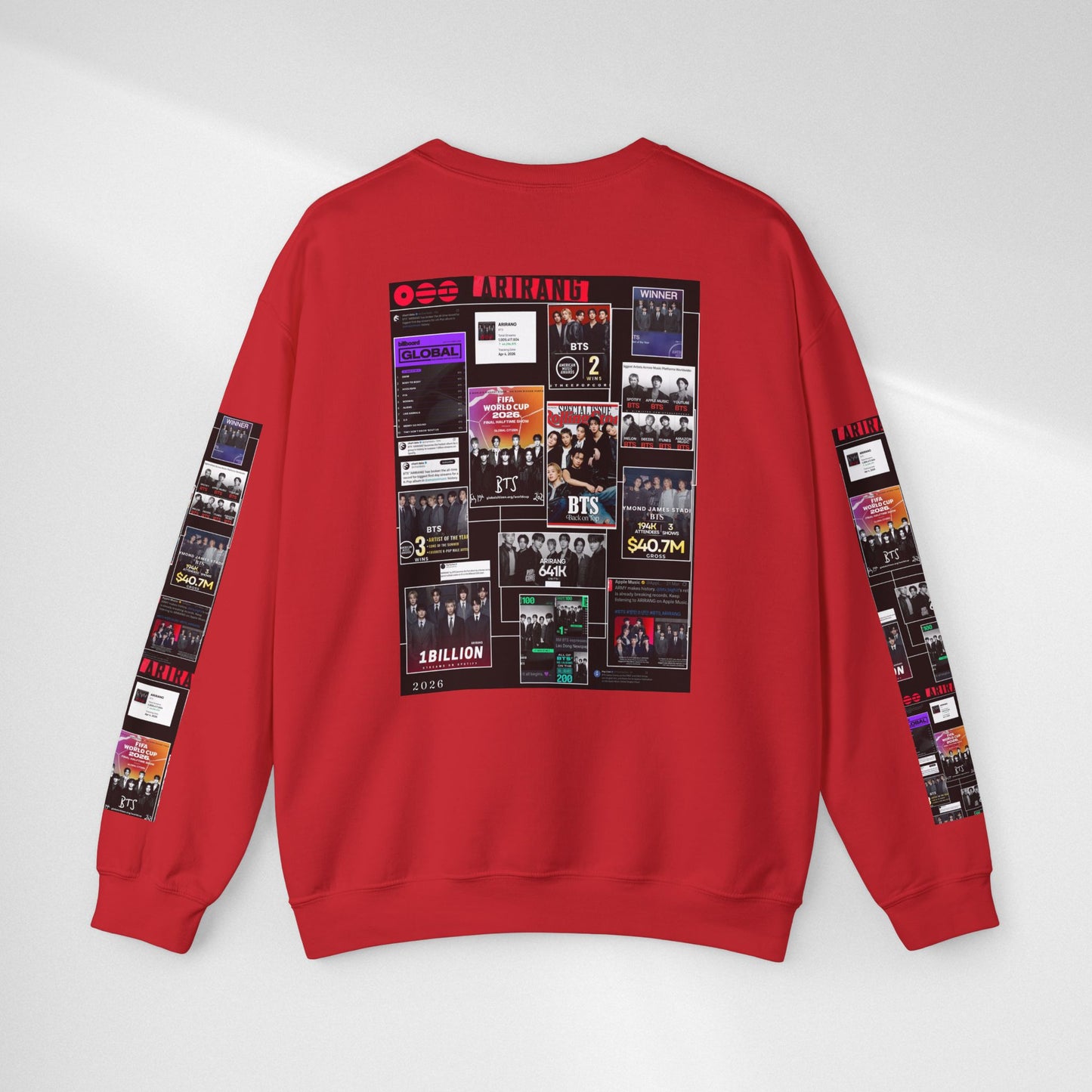 Crewneck Sweatshirt — BTS ARIRANG Collage Graphic Crewneck (Album Posters & Tour Art)