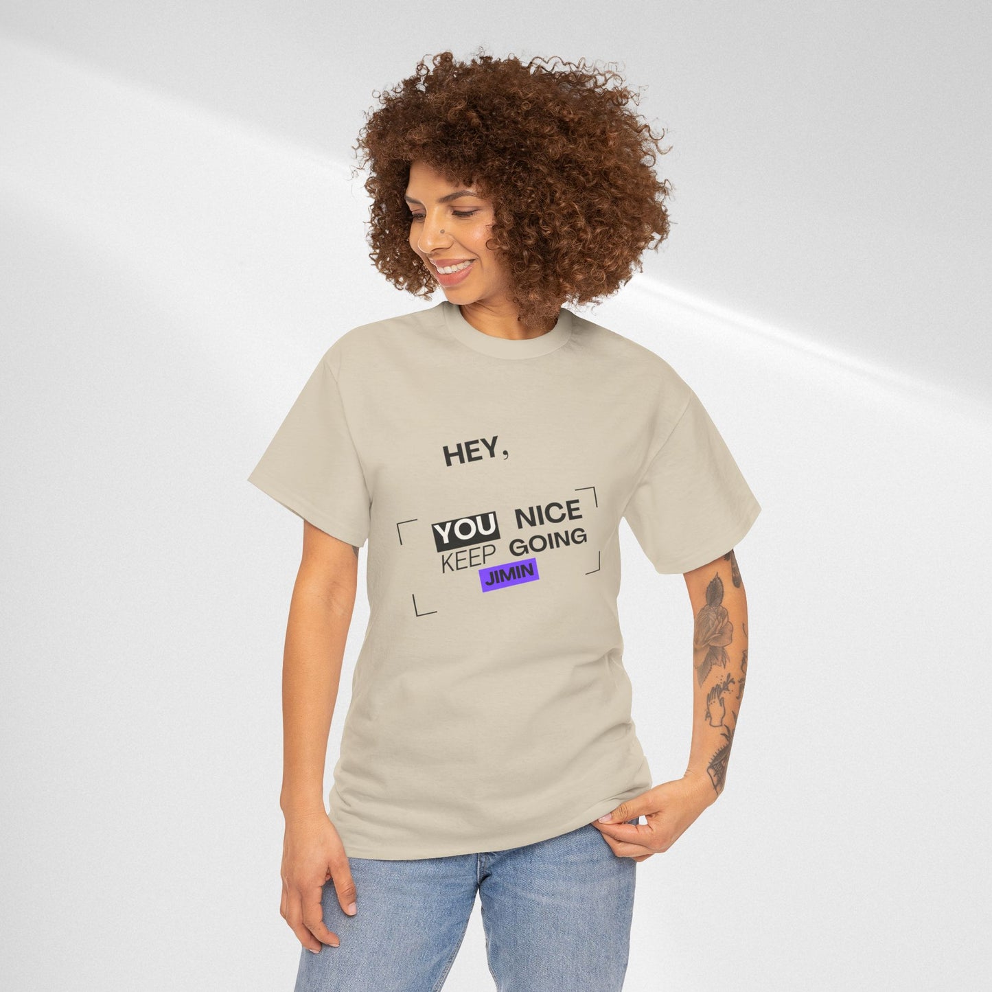 Motivational Tee — "Hey, You Nice Keep Going" Inspirational Graphic T-Shirt