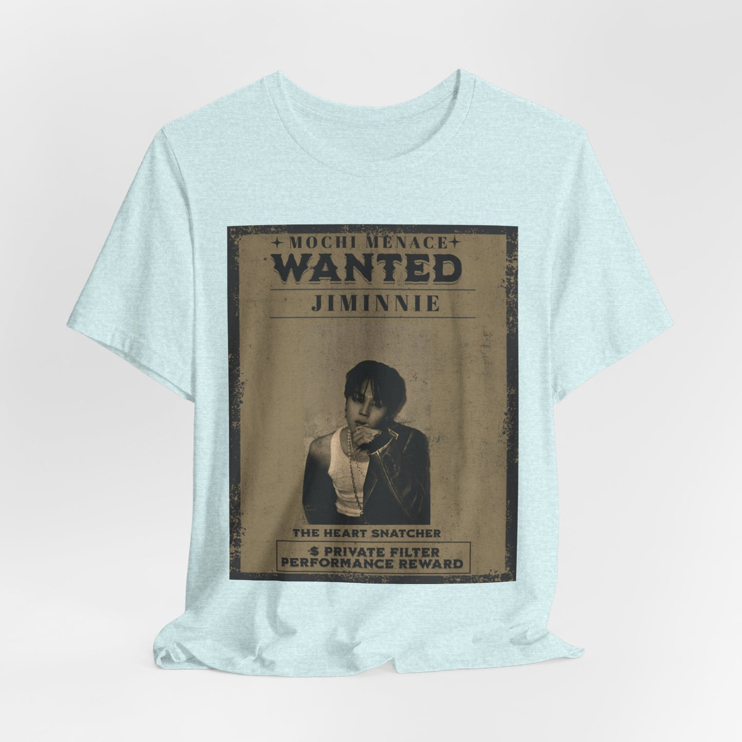 JIMIN Wanted Poster Graphic Tee — 'Mischief Menace' Vintage Style