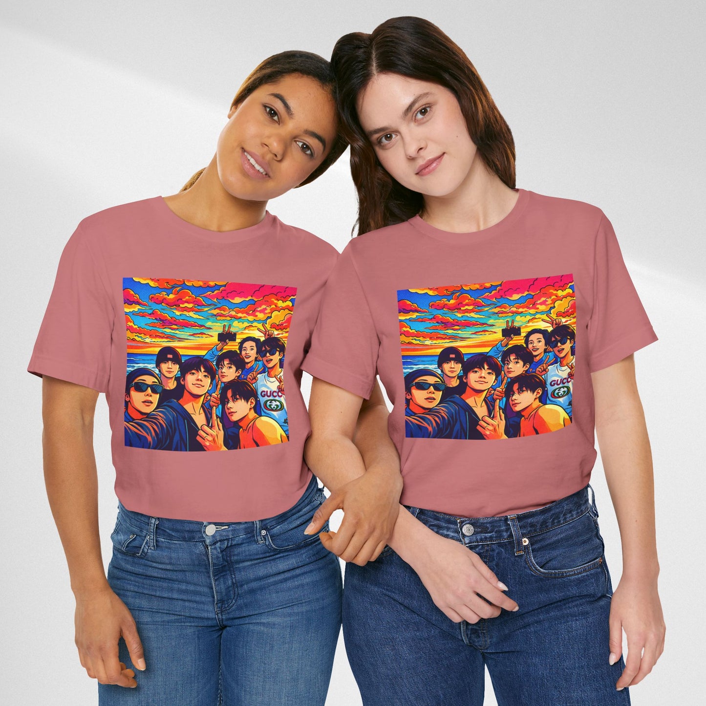 BTS Vibrant Sunset Group Portrait Tee
