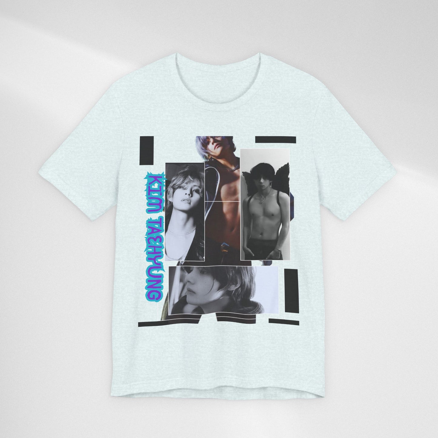 TAE Photo Collage Graphic Tee — Retro Black & White Portraits