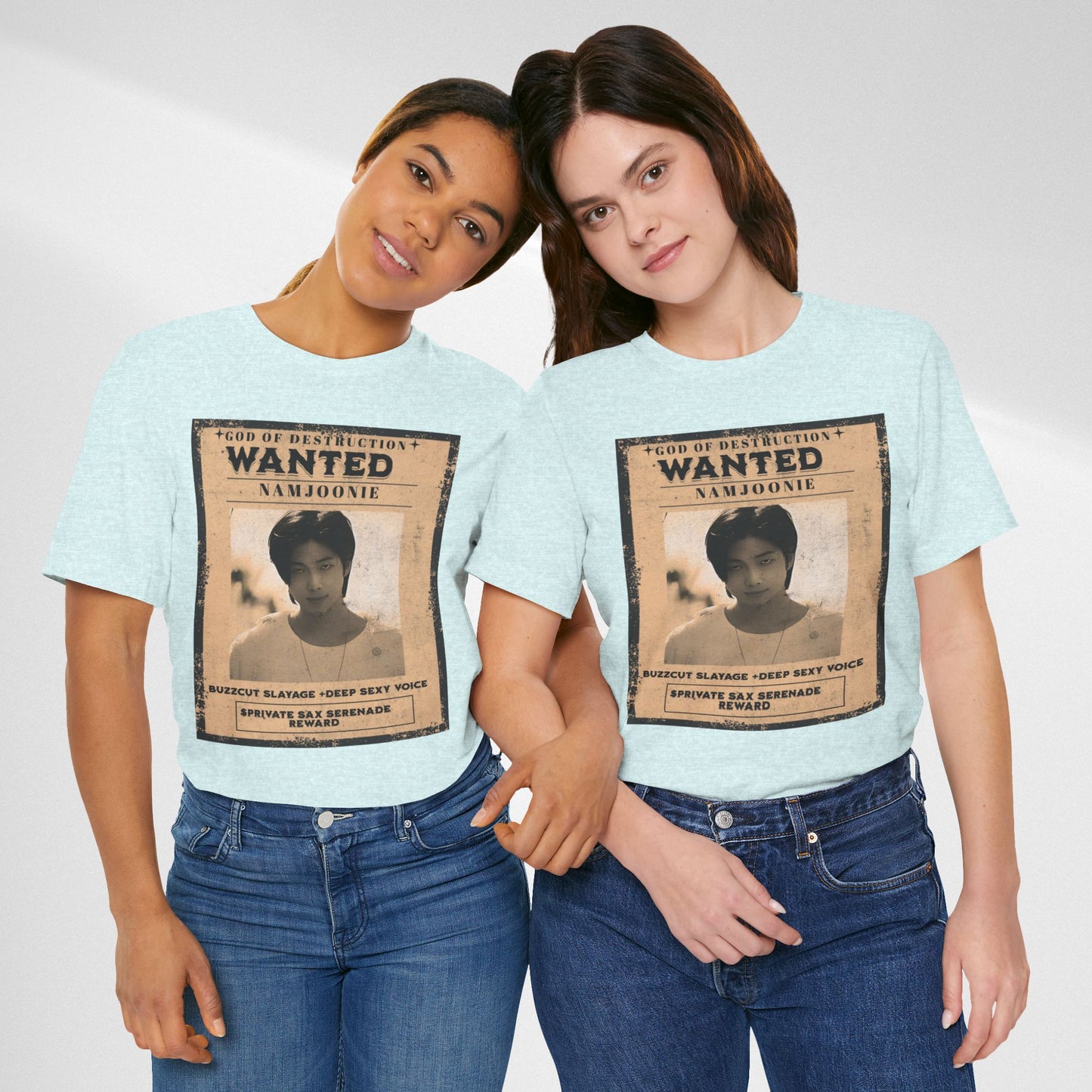 T-Shirt — Vintage 'Wanted: Namjoonie' Photo Tee (K-Pop Fan Poster Style)