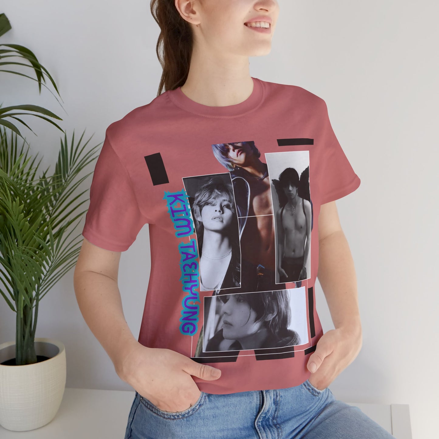 TAE Photo Collage Graphic Tee — Retro Black & White Portraits