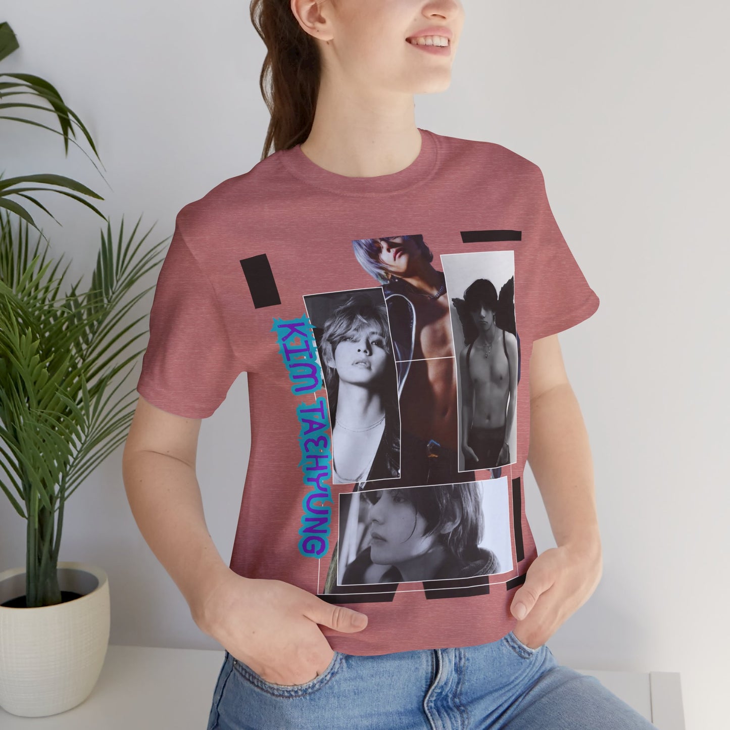TAE Photo Collage Graphic Tee — Retro Black & White Portraits