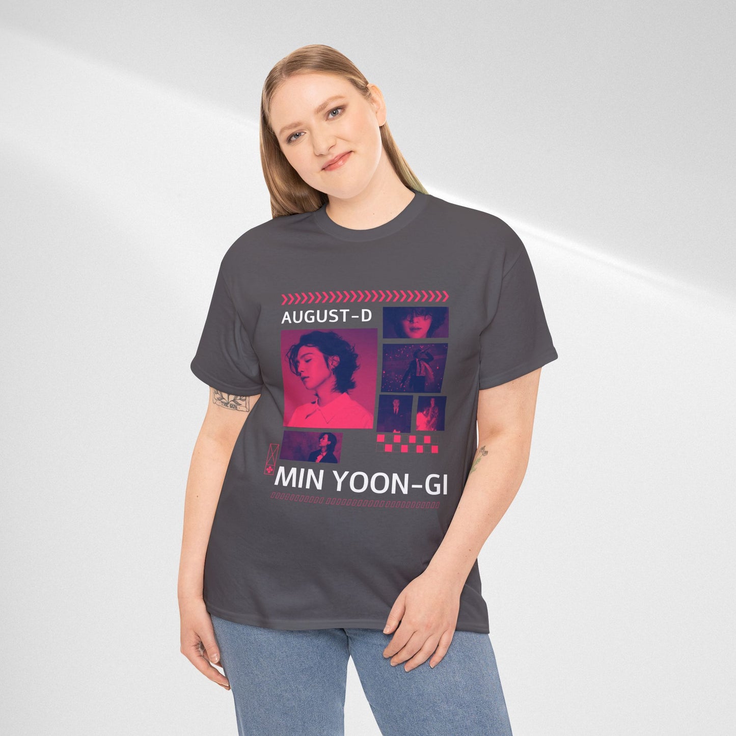 Min Yoon-Gi Photo Grid Tee — K‑Pop BTS August‑D Fan Shirt