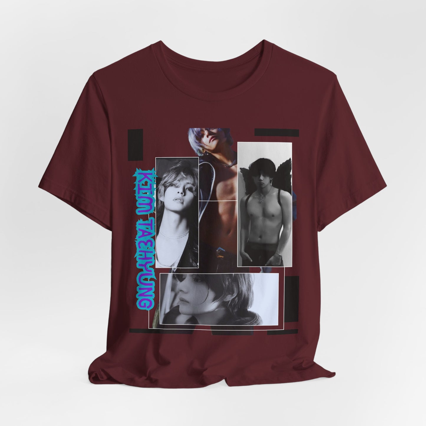 TAE Photo Collage Graphic Tee — Retro Black & White Portraits