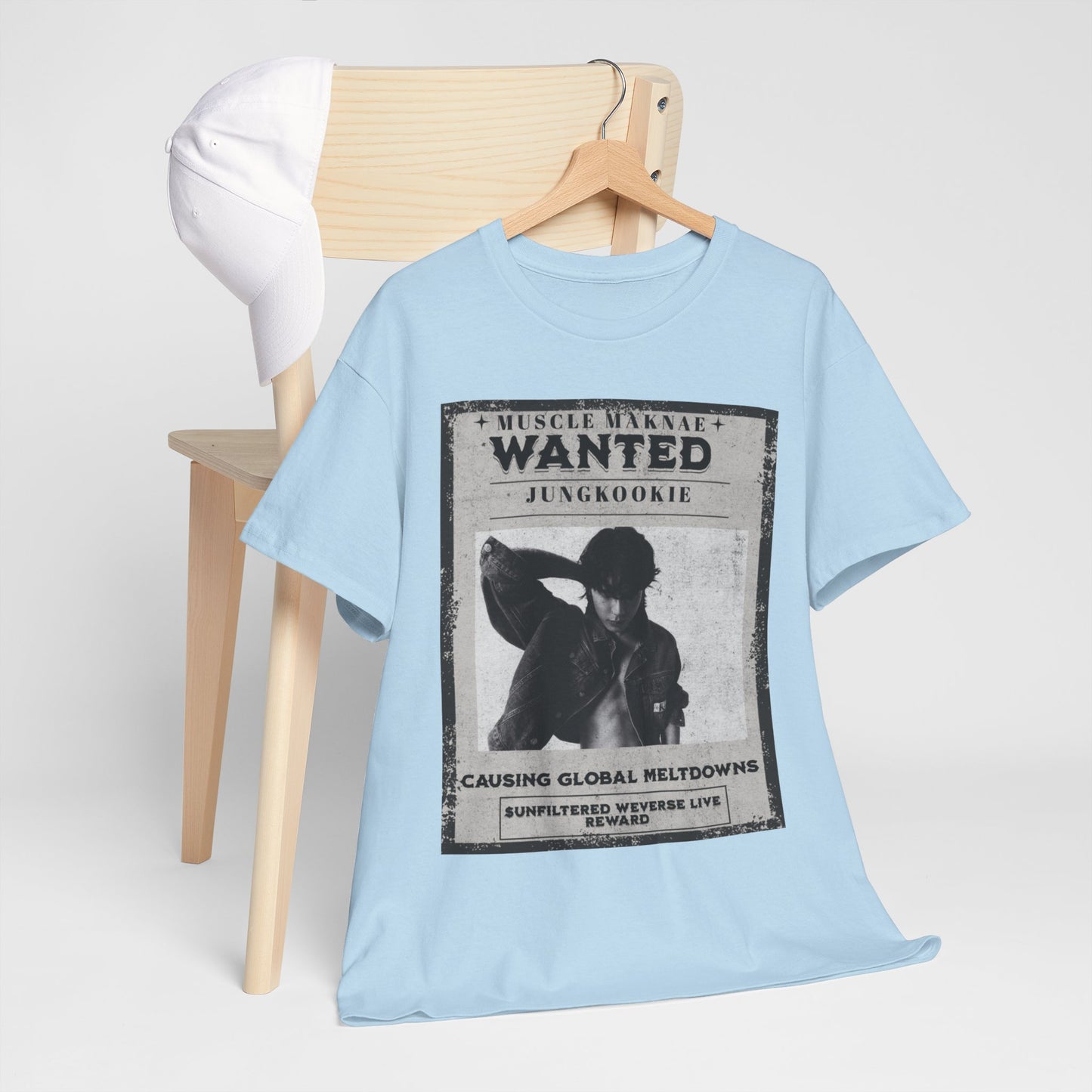 Wanted Poster T-Shirt — "Jungkookie" Vintage K-Pop Graphic Tee