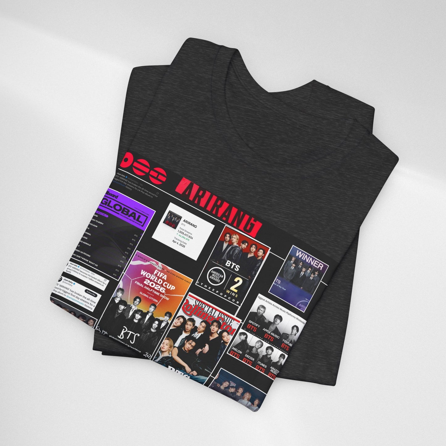 BTS  ARIRANG Collage Graphic Tee — K‑Pop Fan Tribute Shirt