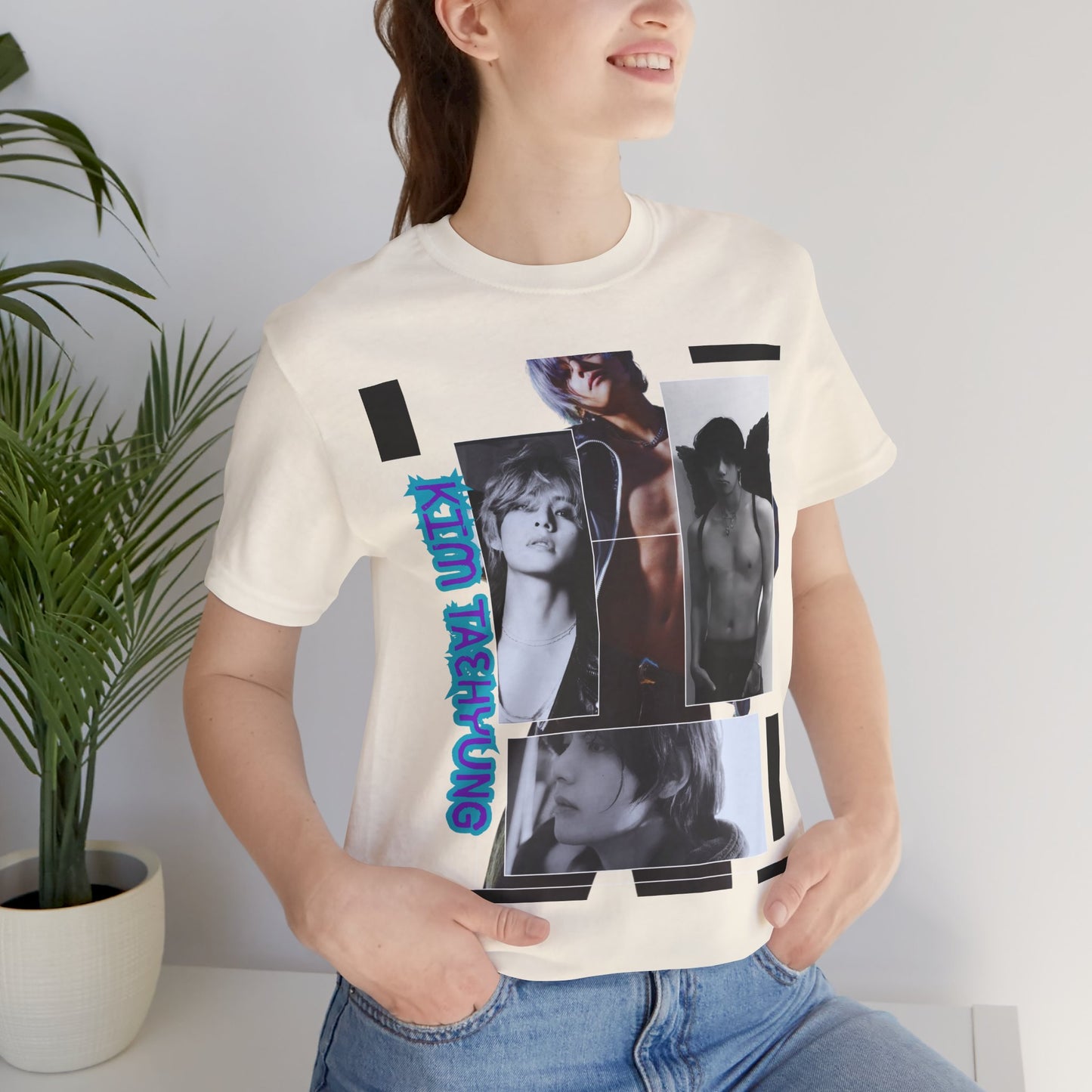 TAE Photo Collage Graphic Tee — Retro Black & White Portraits