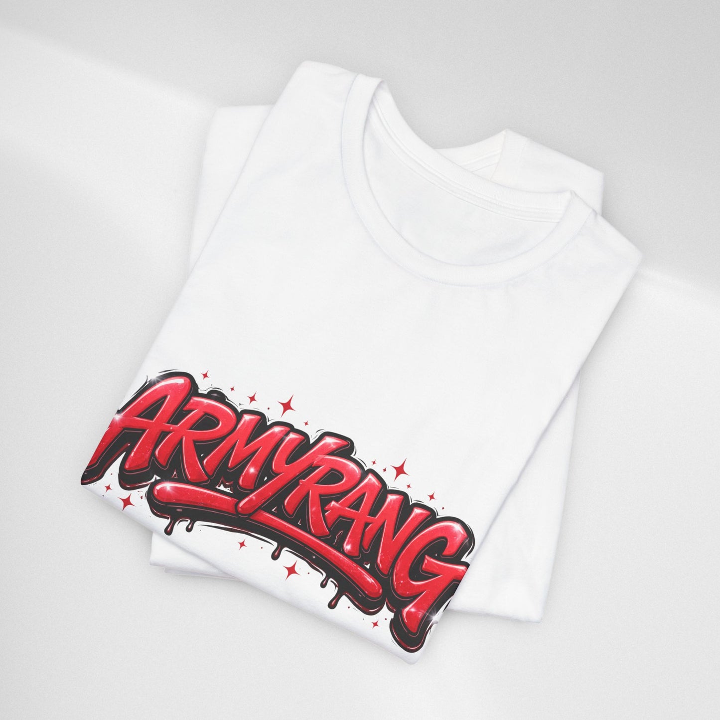 BTS T-Shirt — 'ARMYRANG' Red Graffiti Logo Tee