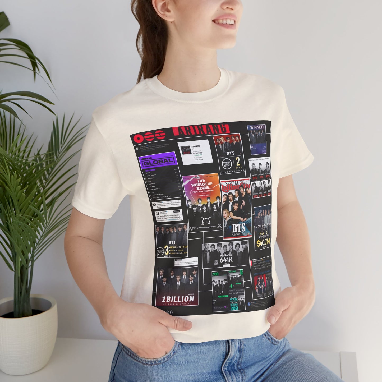 BTS  ARIRANG Collage Graphic Tee — K‑Pop Fan Tribute Shirt