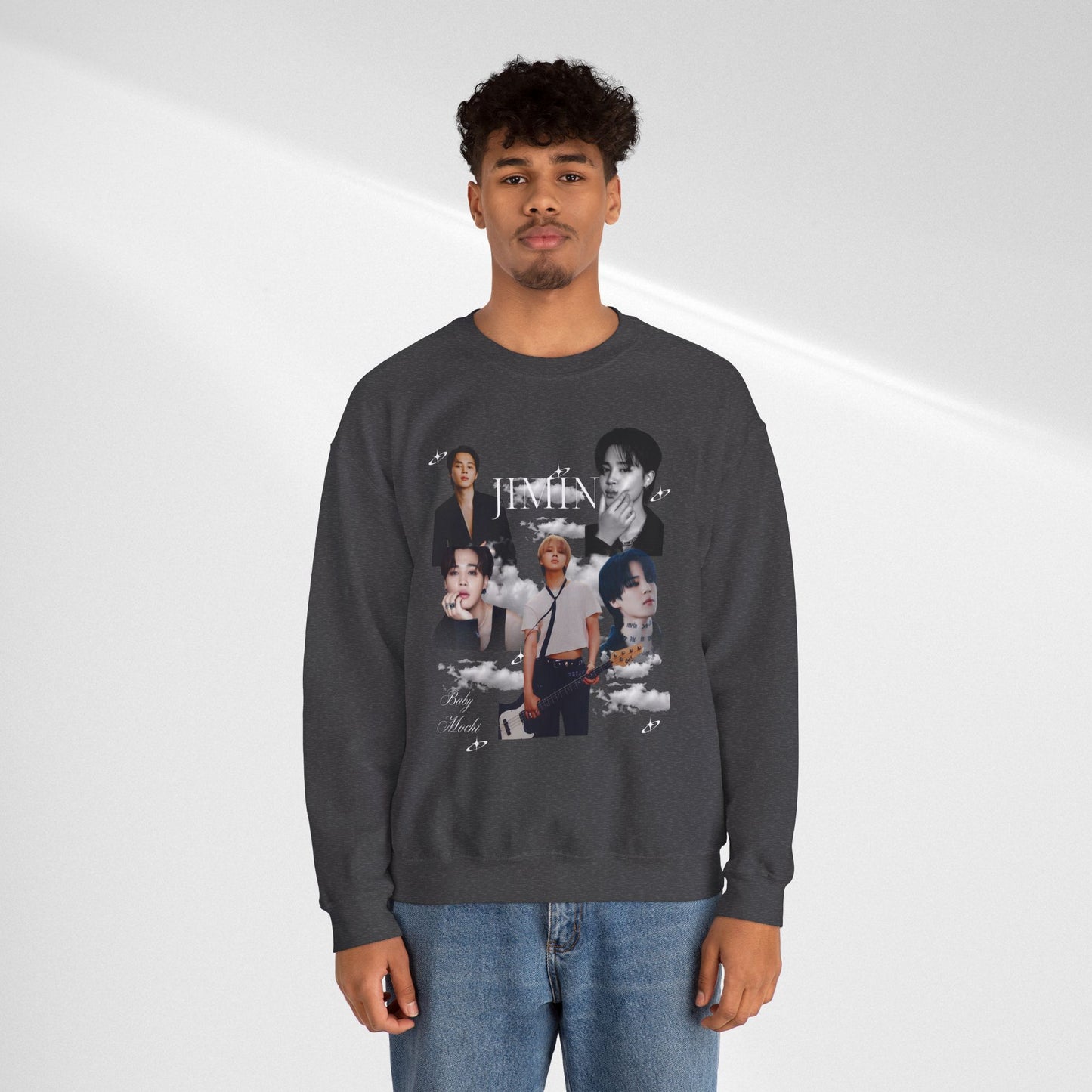 Crewneck Sweatshirt — K-pop JIMIN Collage Pullover (Band Member Design)