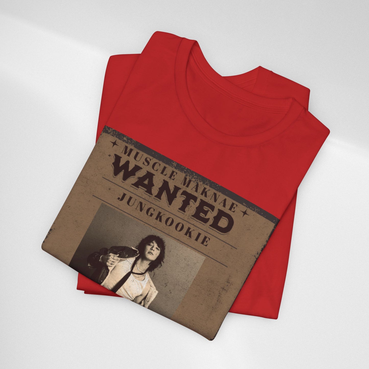 Wanted Poster Tee — 'Jungkook: Causing Global Meltdowns' Vintage K-Pop T-Shirt