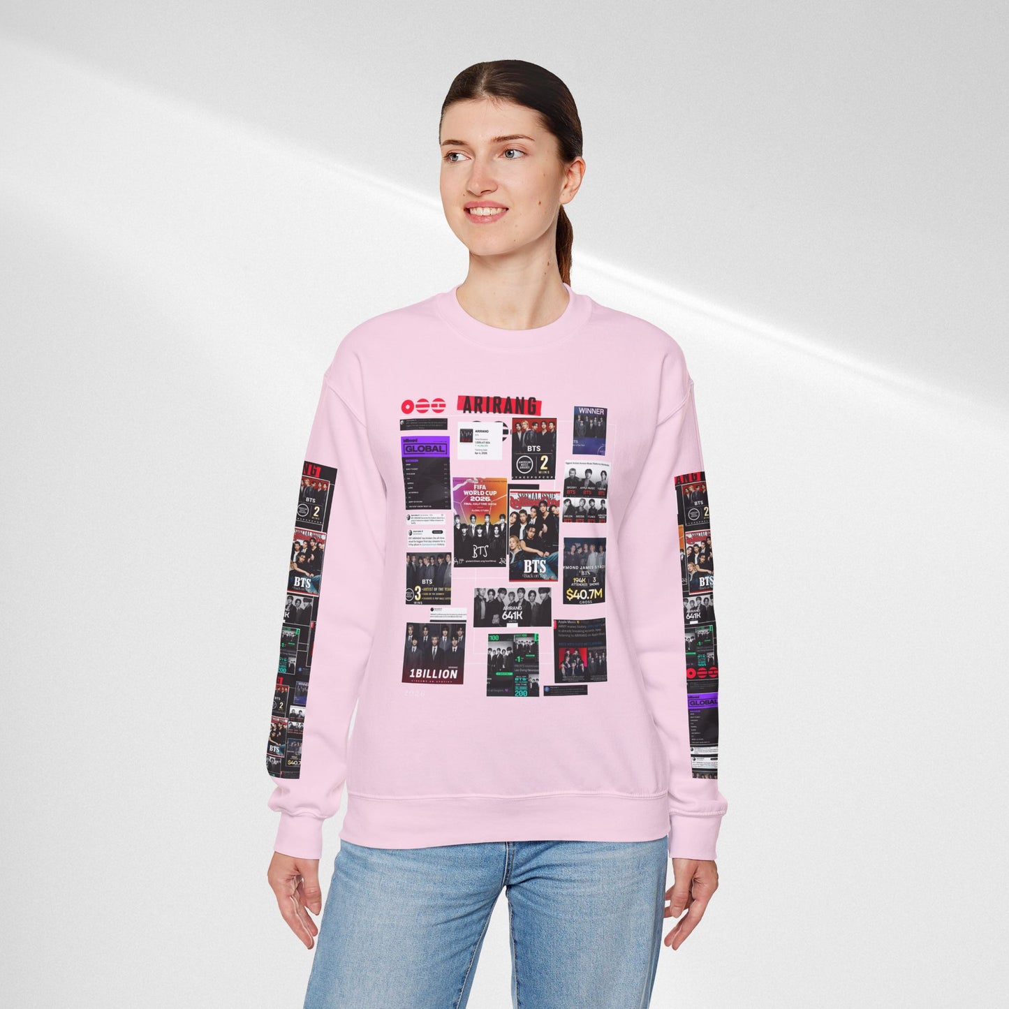 Crewneck Sweatshirt — BTS ARIRANG Collage Graphic Crewneck (Album Posters & Tour Art)