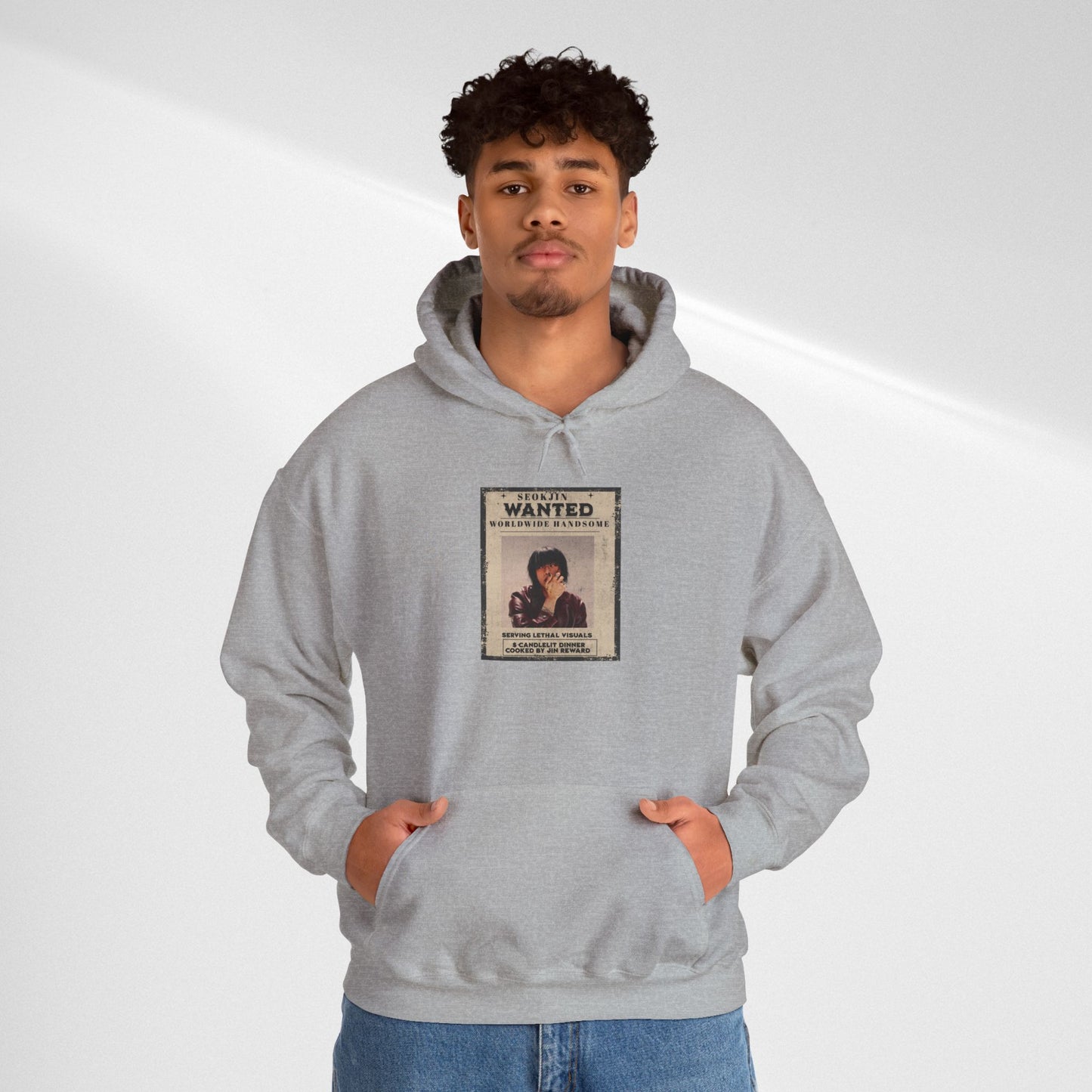 Jin Hoodie — "WANTED" Vintage Photo Poster Graphic Hoodie