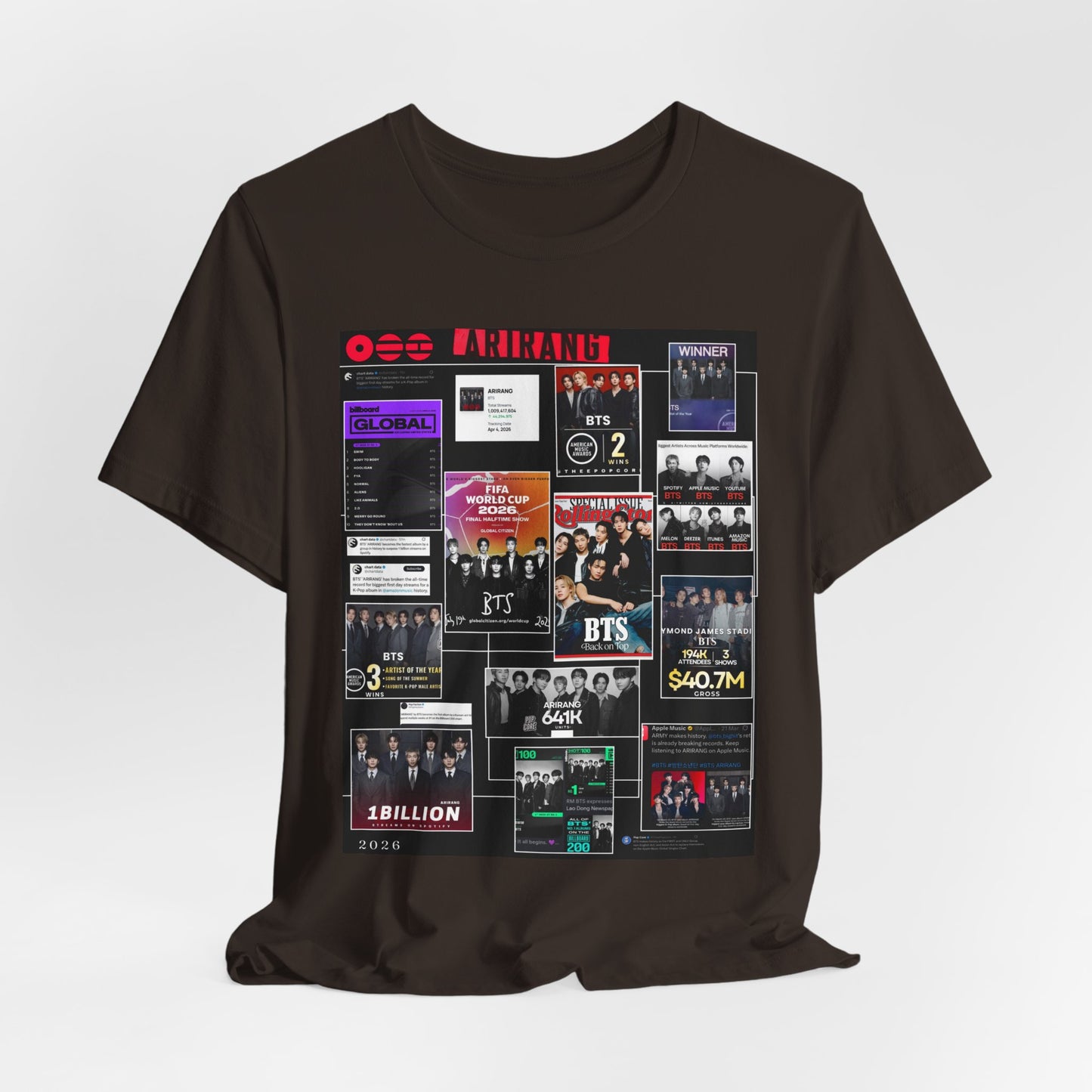 BTS  ARIRANG Collage Graphic Tee — K‑Pop Fan Tribute Shirt