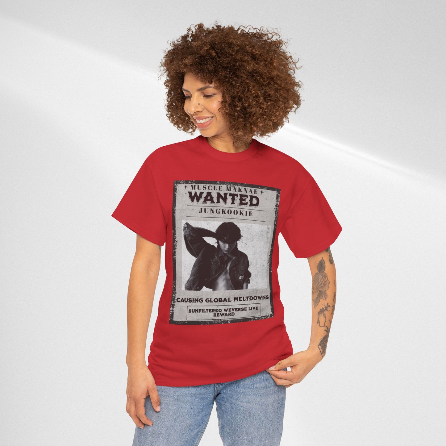 Wanted Poster T-Shirt — "Jungkookie" Vintage K-Pop Graphic Tee
