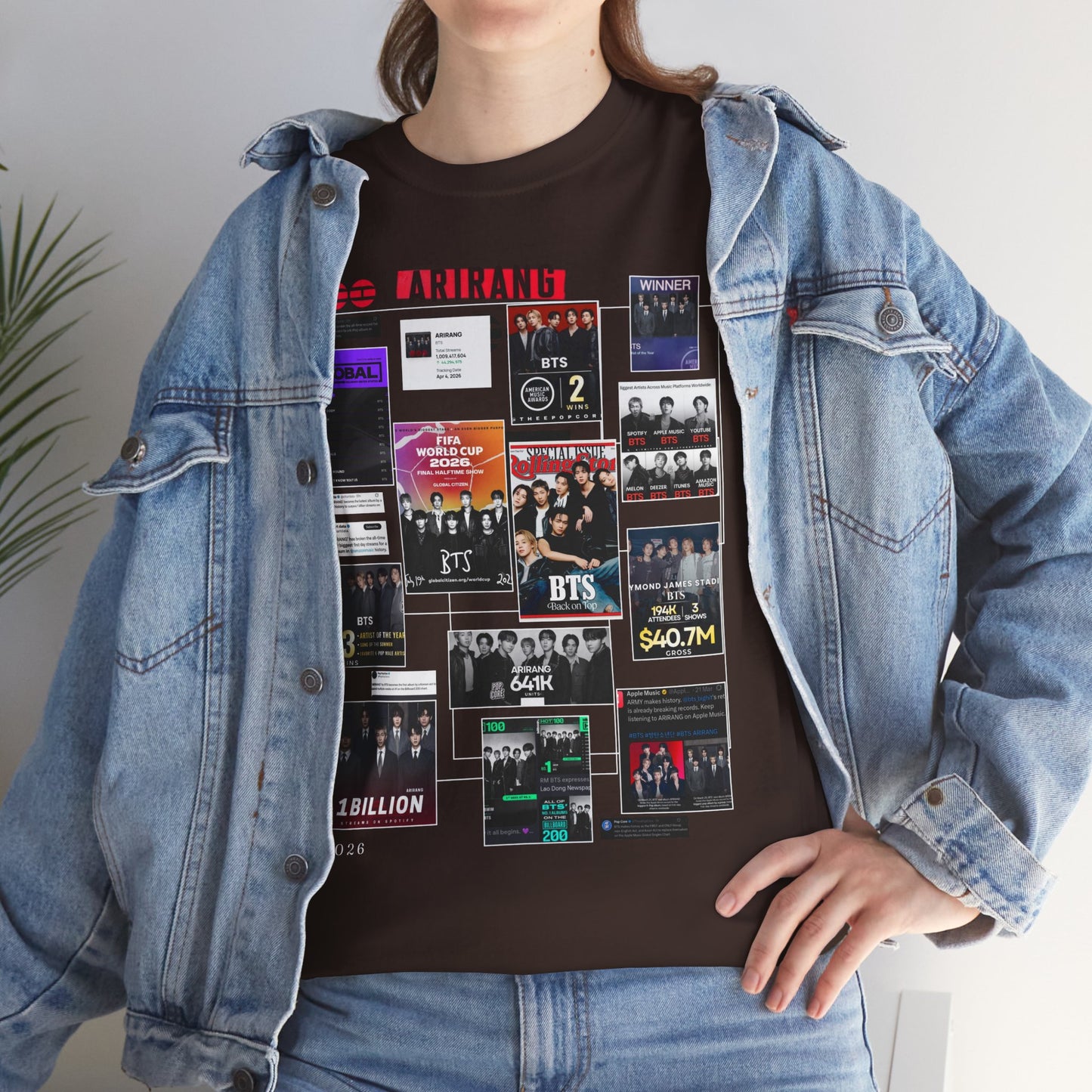 BTS ARIRANG Collage Tee — Iconic Albums & Milestones Graphic T-Shirt
