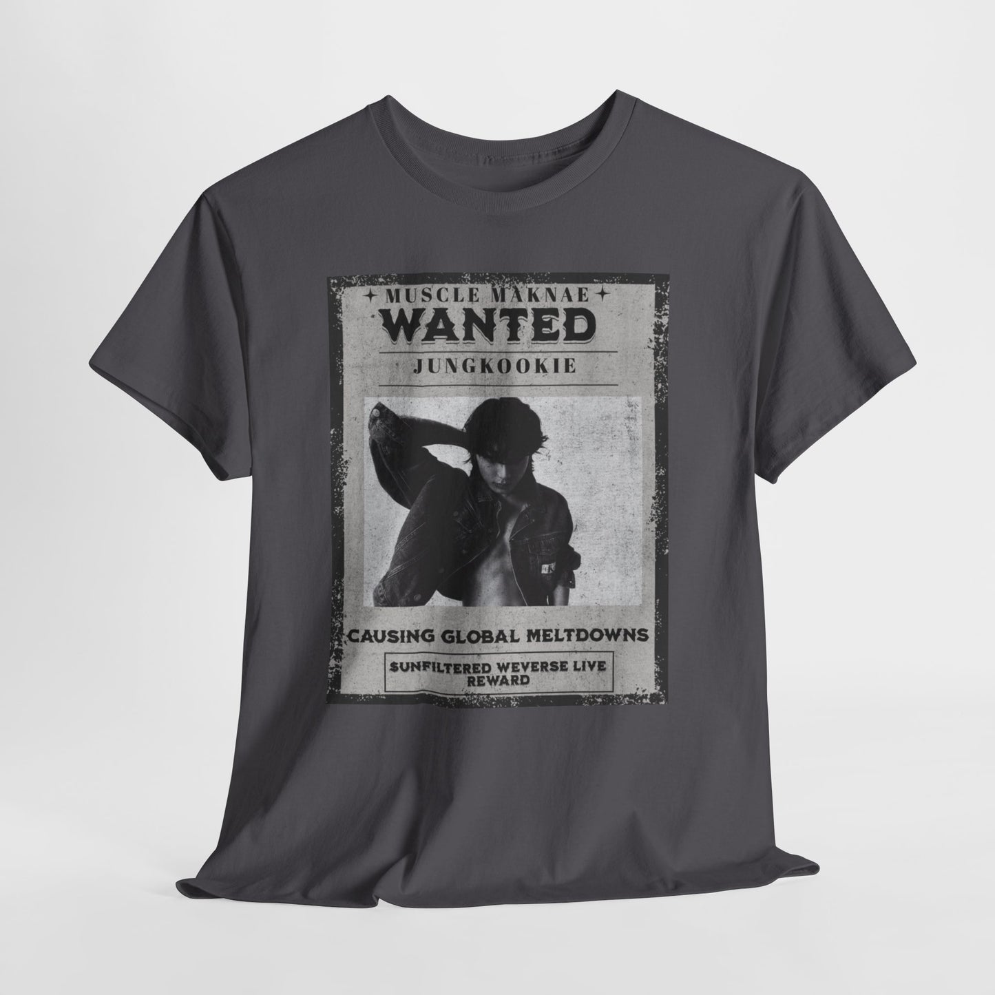 Wanted Poster T-Shirt — "Jungkookie" Vintage K-Pop Graphic Tee