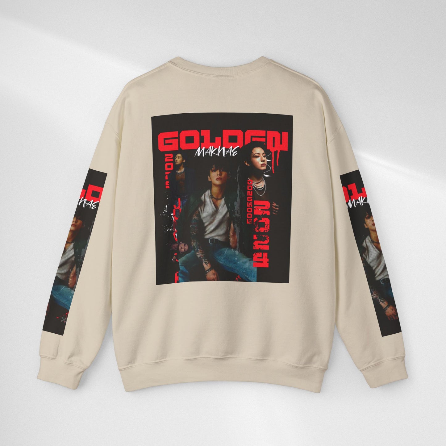 JK Golden Making Crewneck Sweatshirt — Retro K-Pop Photo Graphic