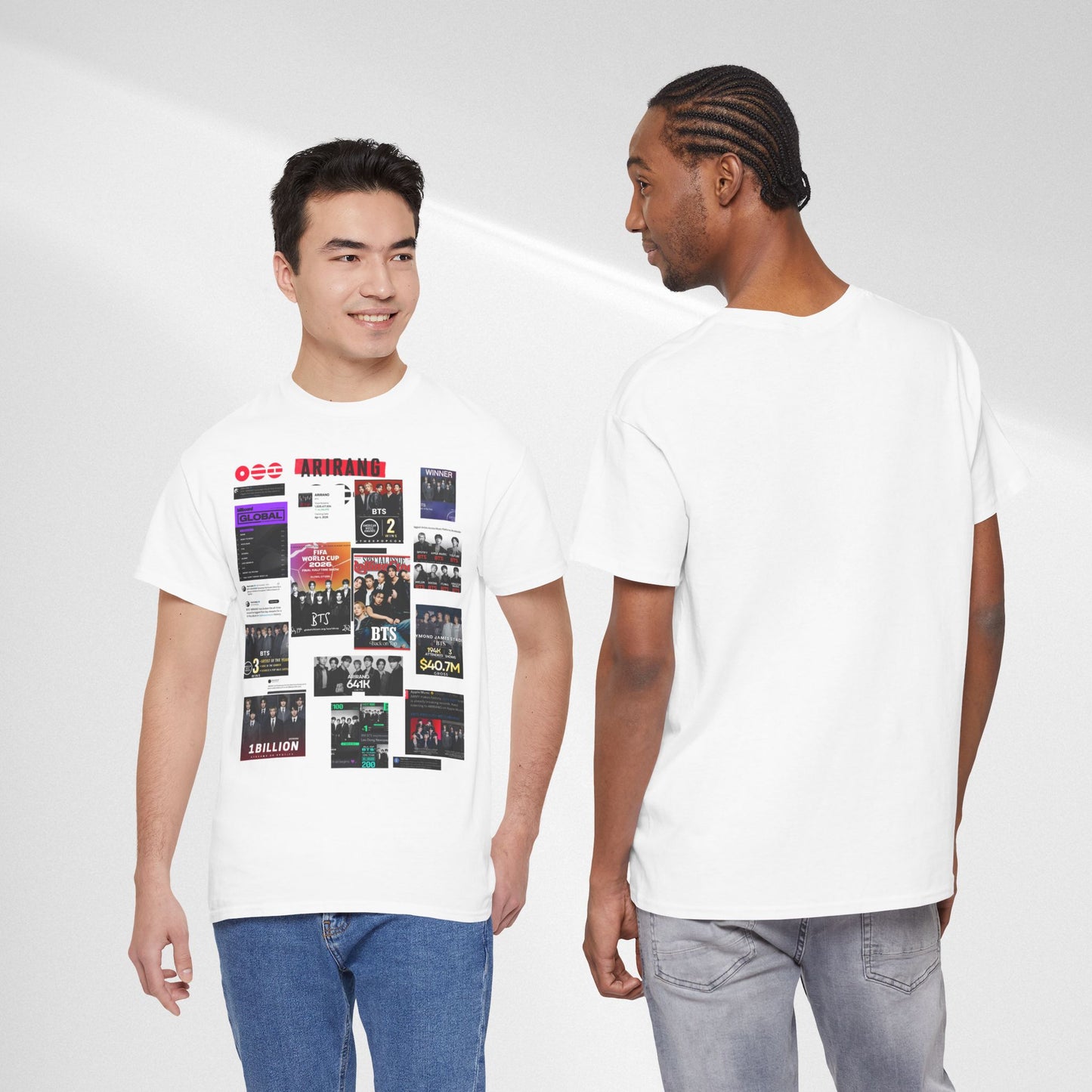 BTS ARIRANG Collage Tee — Iconic Albums & Milestones Graphic T-Shirt